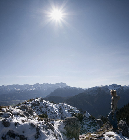 Woman Standing Mountain