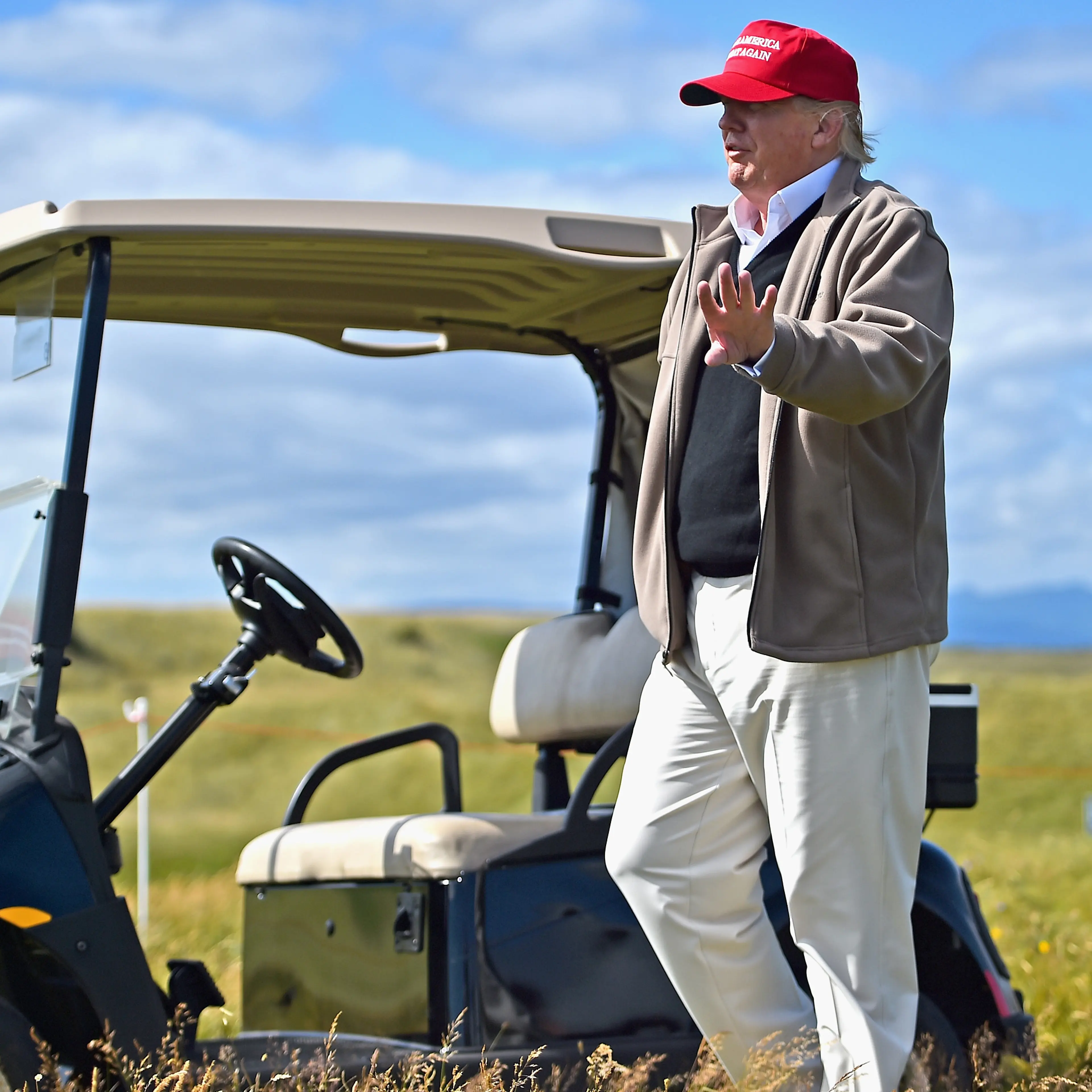 Republican Presidential Candidate Donald Trump Visits His Scottish Golf Course