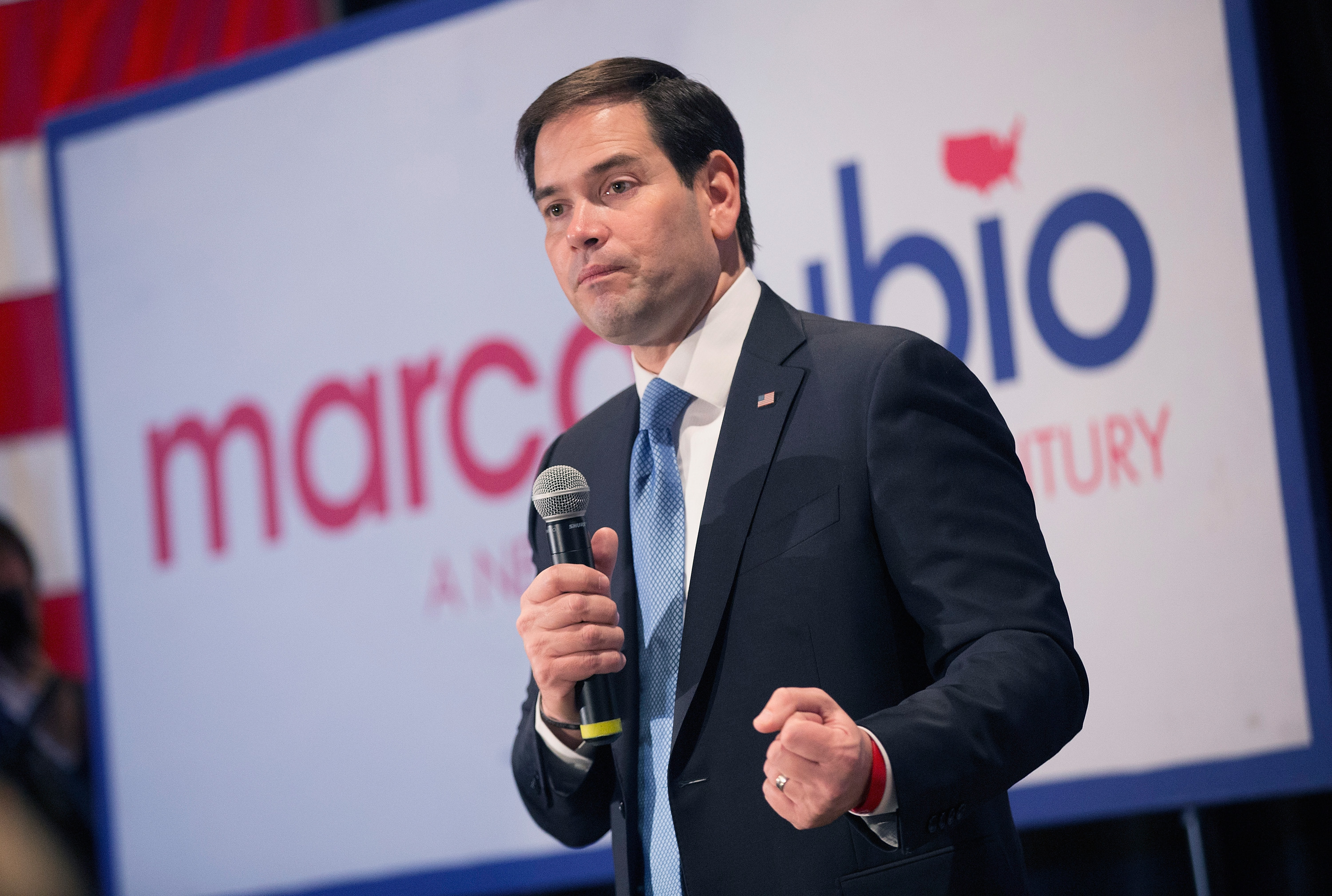 Republican presidential candidate Sen. Marco Rubio (R-FL) speaks to guests during a rally on January 6, 2016 in Marshalltown, Iowa. During the event Rubio slammed North Korea after it was reported the country carried out a hydrogen bomb test on Tuesday.