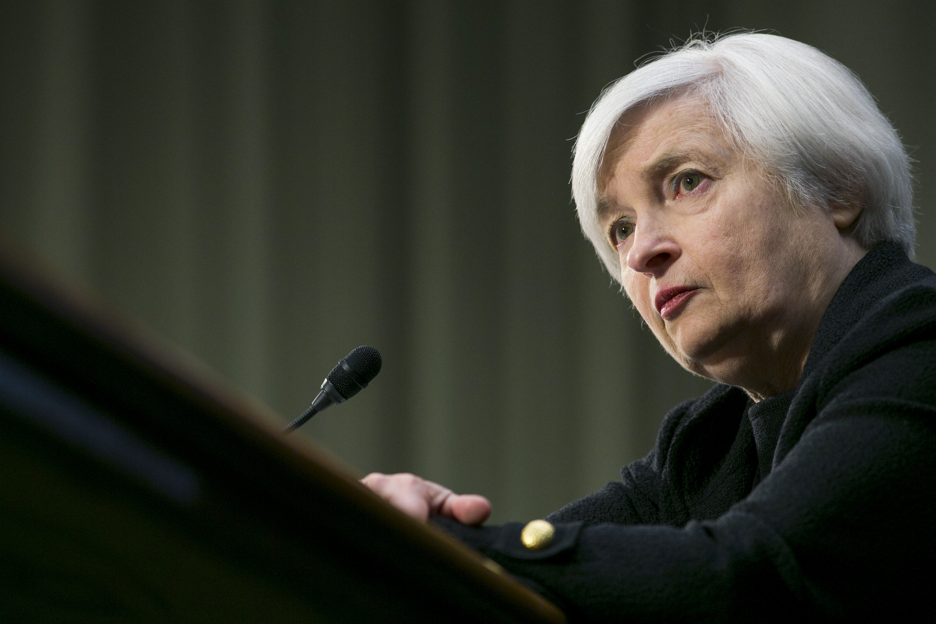 Janet Yellen testifies before the Senate Banking Committee during a hearing on her nomination to become Chair of the Federal Reserve on Nov. 14, 2013 in Washington, D.C.