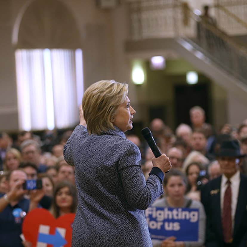 Democratic presidential candidate Hillary Clinton speaks during a "Get Out the Vote" event at the Chicago Journeymen Plumbers Local Union on March 14, 2016 in Chicago, Illinois.