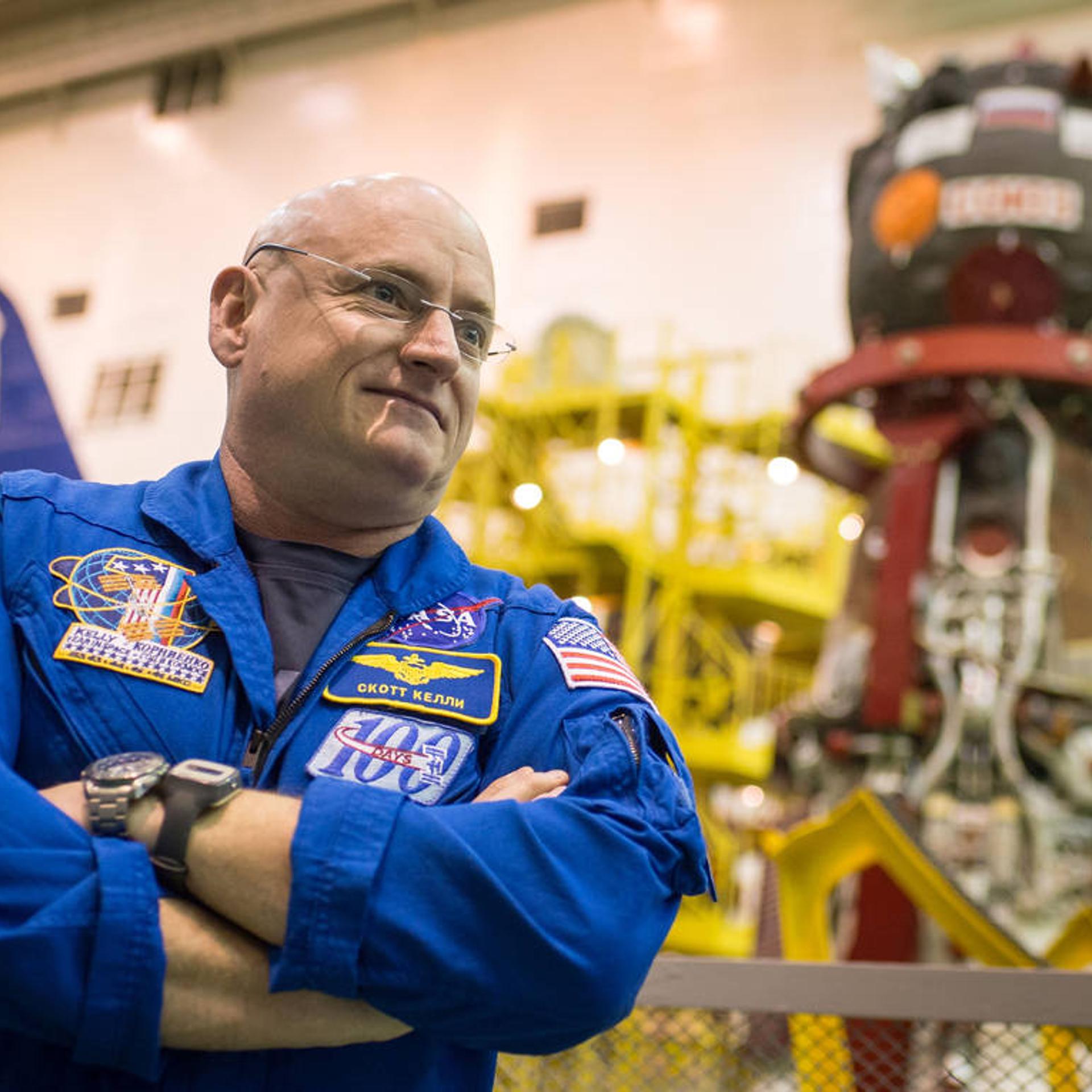 Looking good: A healthy and well-vaccinated Scott Kelly on March 23, 2015, six days before launch