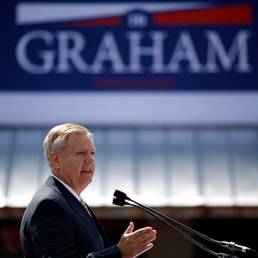 South Carolina Sen. Lindsey Graham announces he will seek the Republican Party nomination for president in Central, South Carolina, on June 1, 2015.