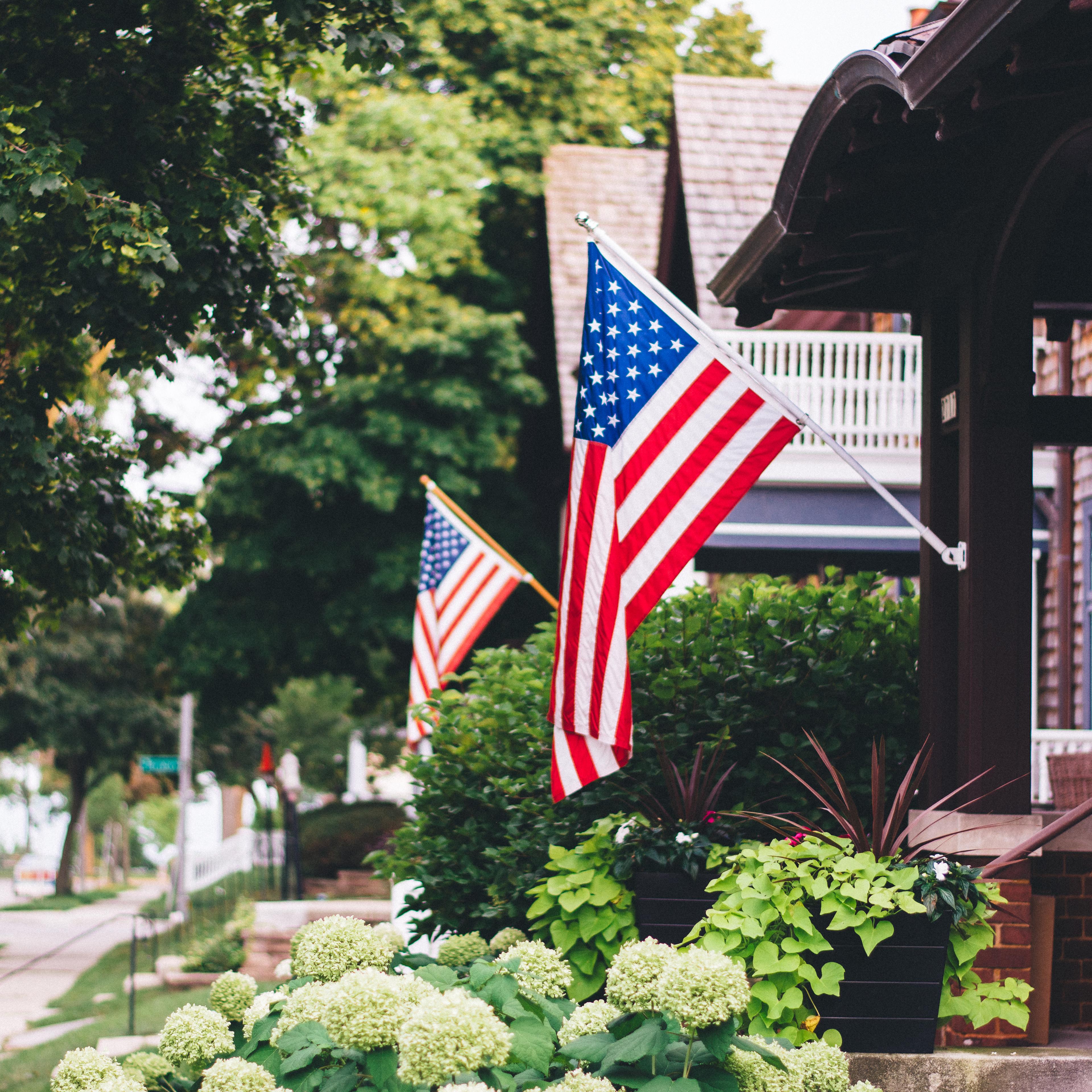 American Flags On Houses