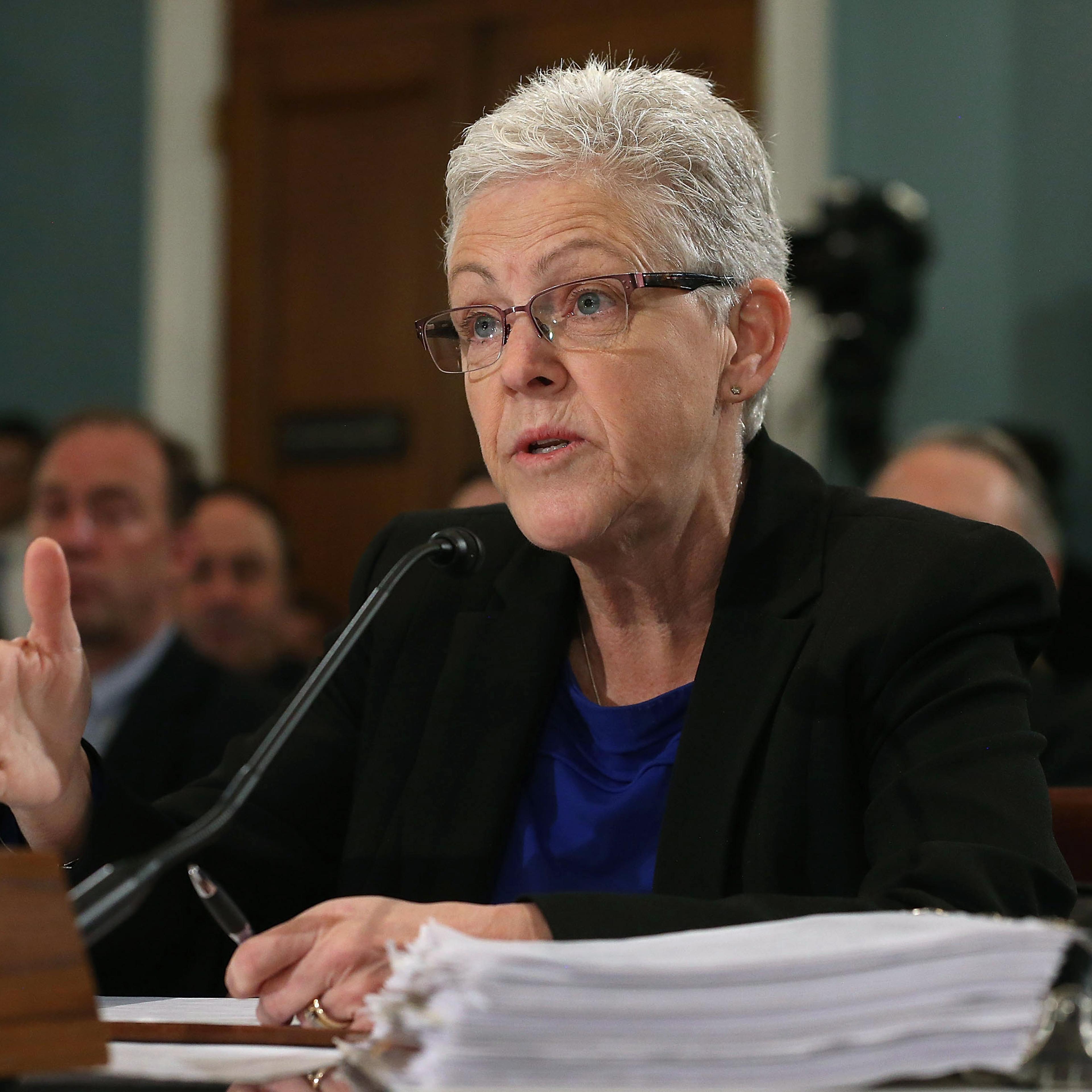 EPA Administrator Gina McCarthy testifies during a House Agriculture Committee hearing on Capitol Hill in Washington, DC. on Feb. 11, 2016.