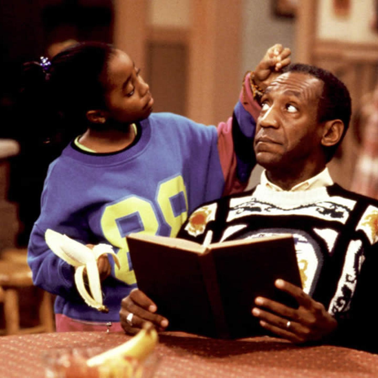 Bill Cosby as Cliff Huxtable, with daughter Rudy (Keshia Knight Pulliam), on "The Cosby Show"