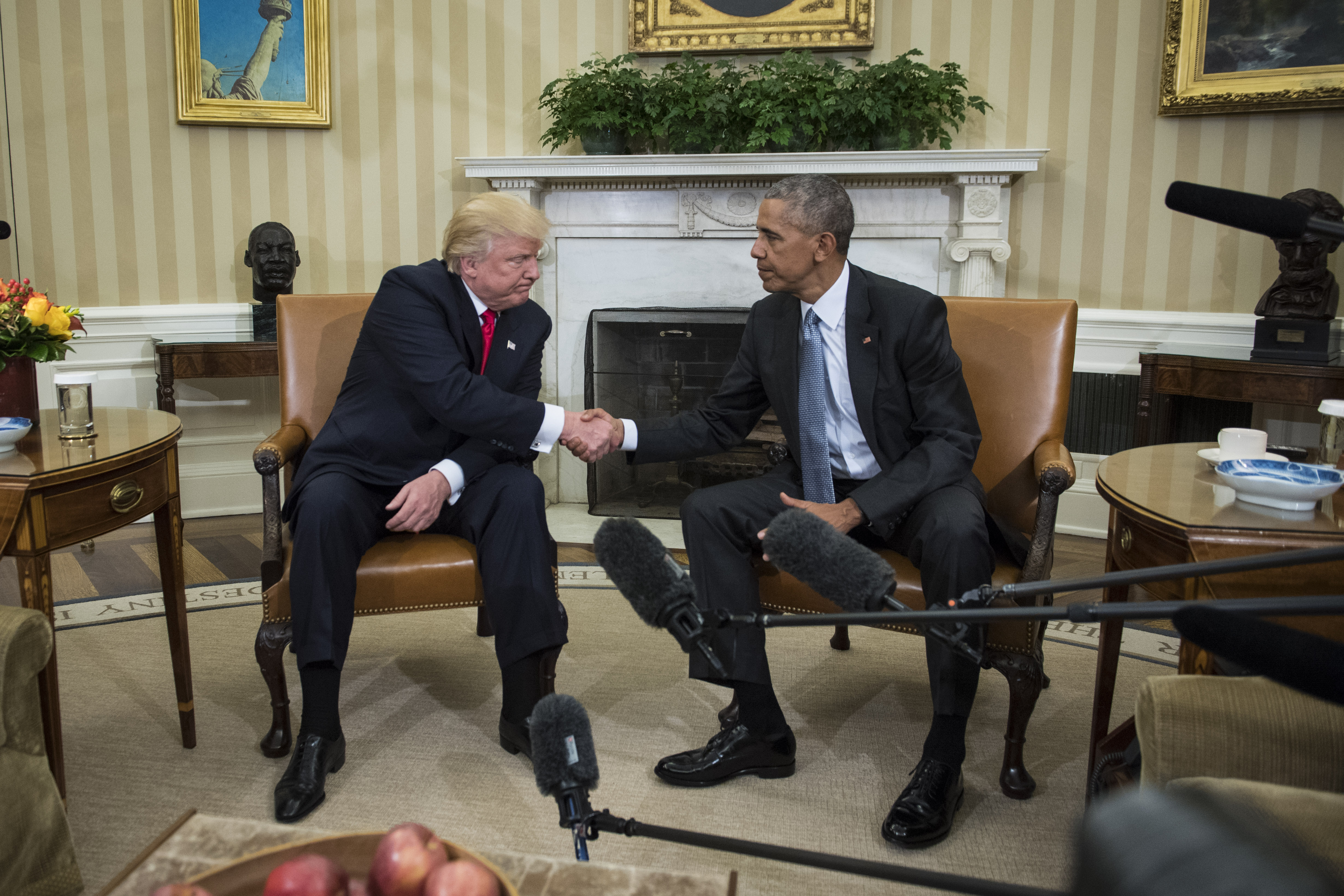 Republican presidential elect Donald Trump meets with