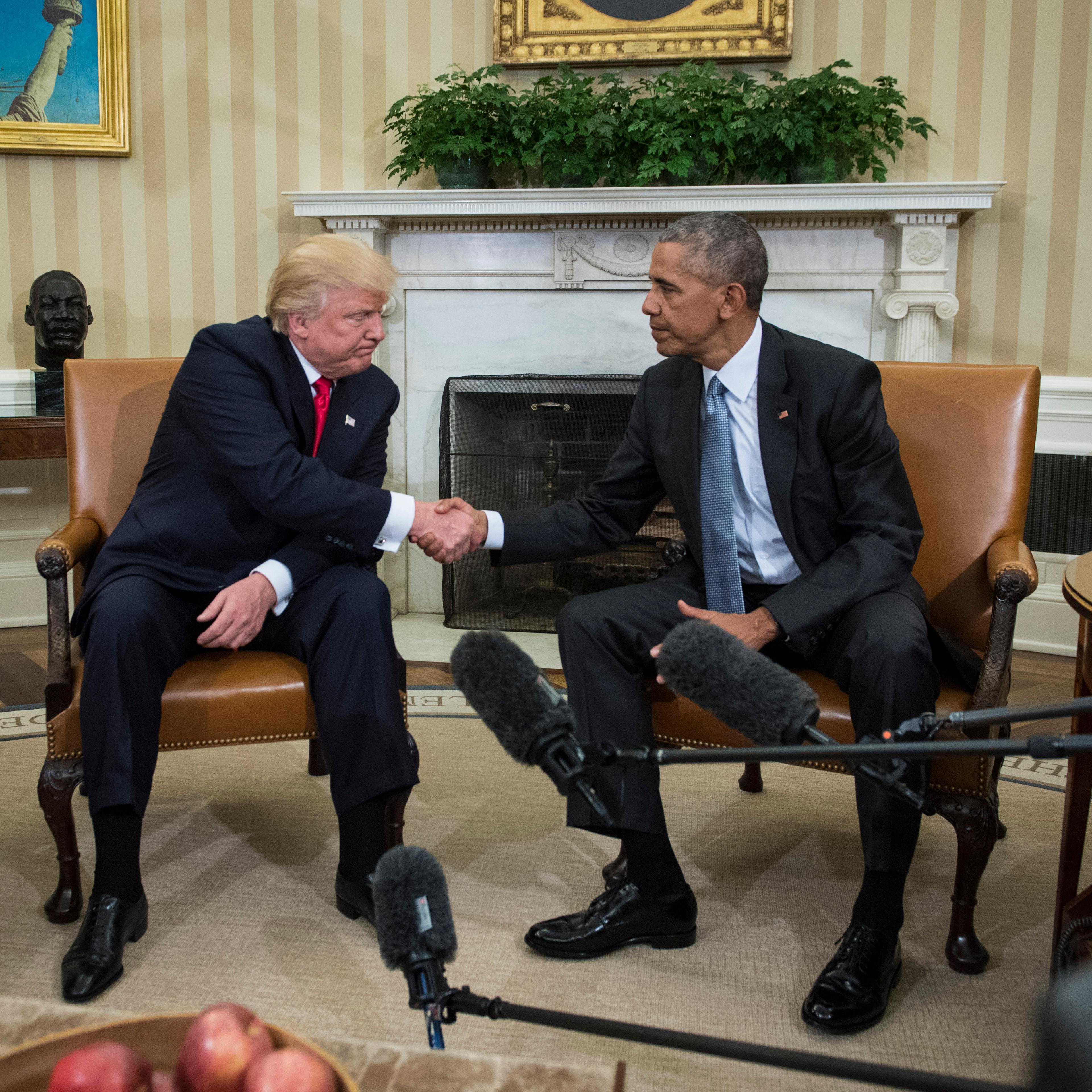 Republican presidential elect Donald Trump meets with
