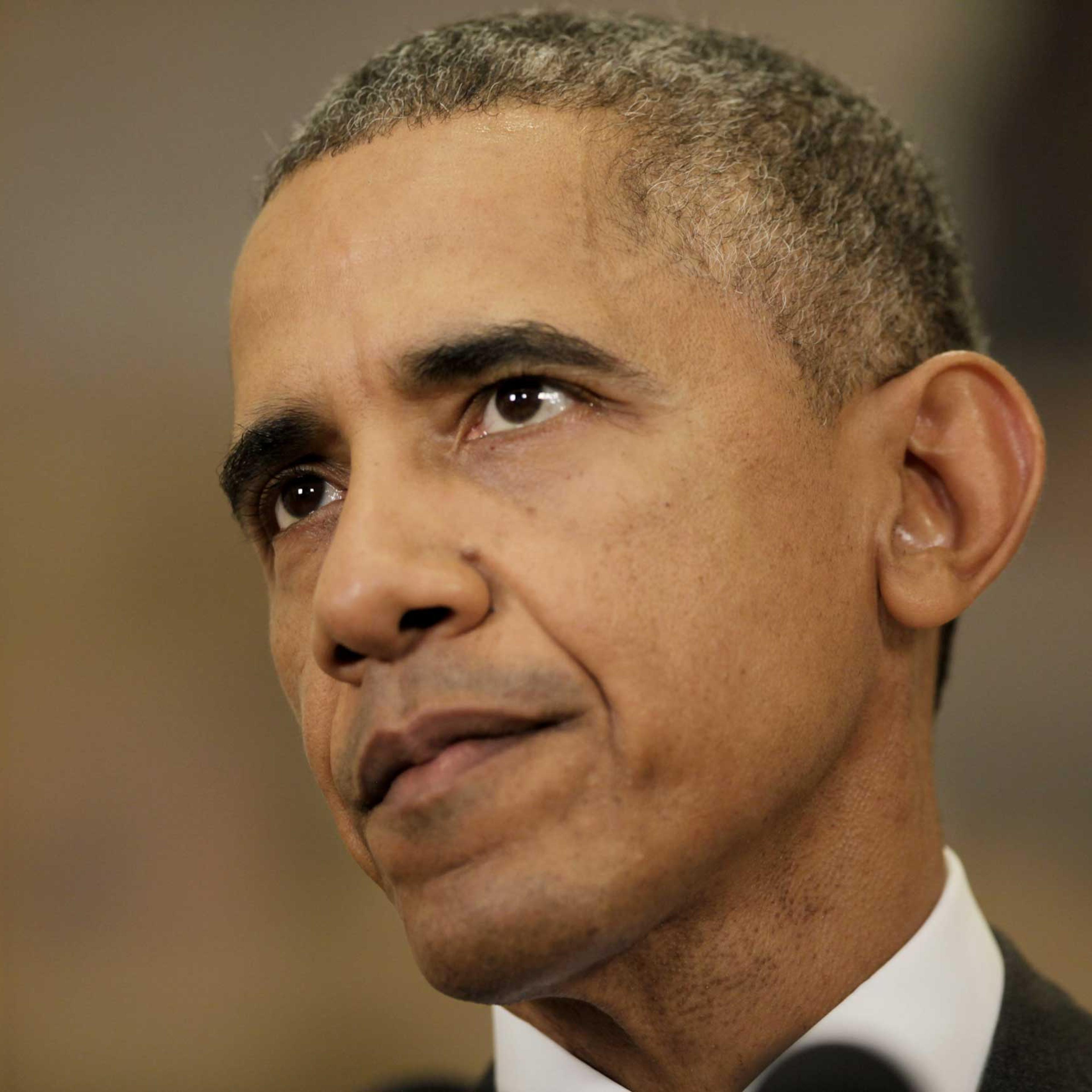 President Obama delivers a statement in the Roosevelt Room of the White House, in Washington, DC on Feb. 11, 2015.