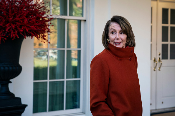 House Minority Leader Nancy Pelosi, D-Calif., speaks after a meeting with Senate Minority Leader Chuck Schumer, D-N.Y., President Donald J. Trump and Vice President Mike Pence outside the West Wing at White House on Tuesday, Dec. 11, 2018 in Washington, 