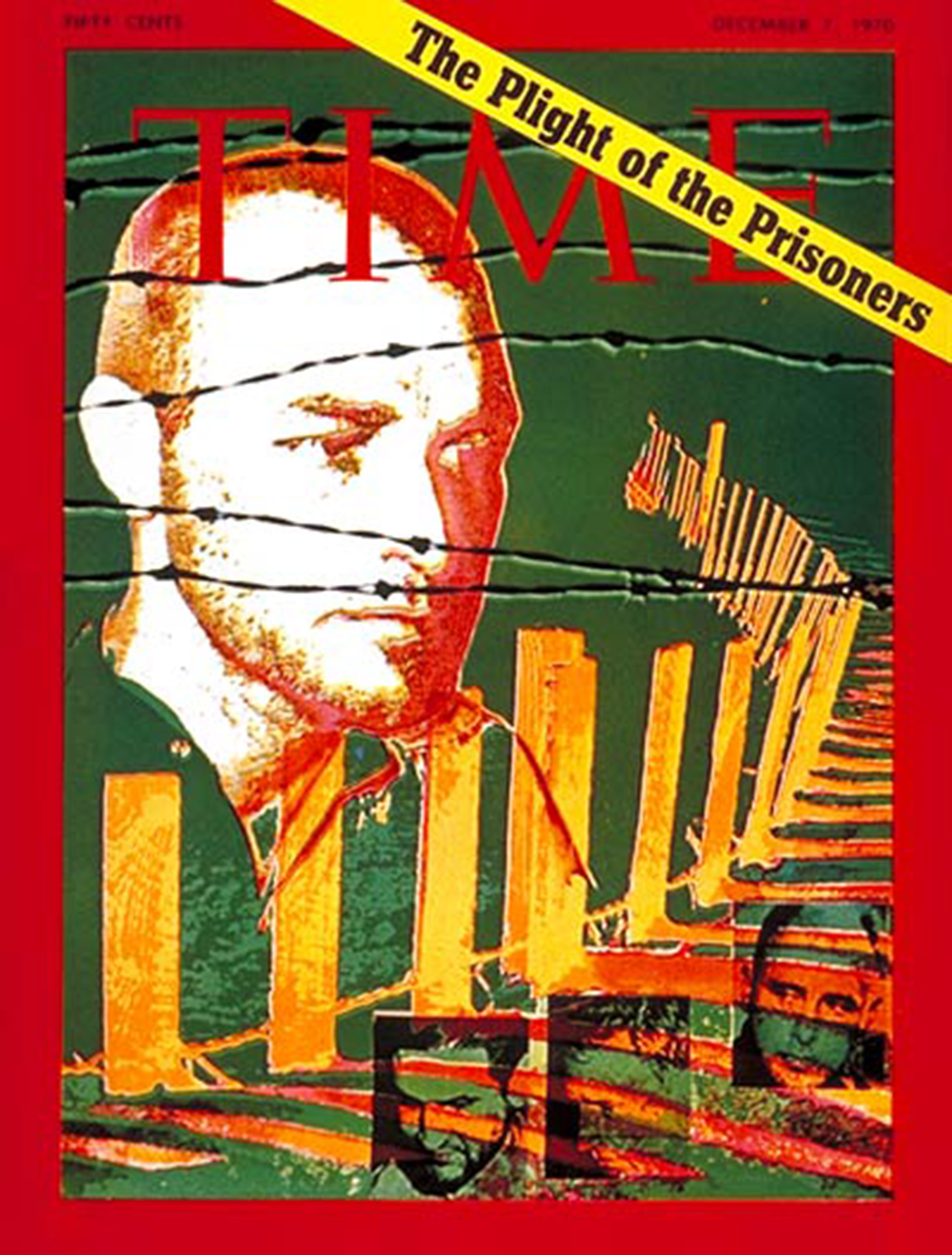 The Dec. 7, 1970, cover of TIME. Pictured, at top left, U.S. Navy Lieut. Commander William M. Tschudy at the bottom, left to right, Airmen James Hutton and James Young and Commander Charles Tanner.