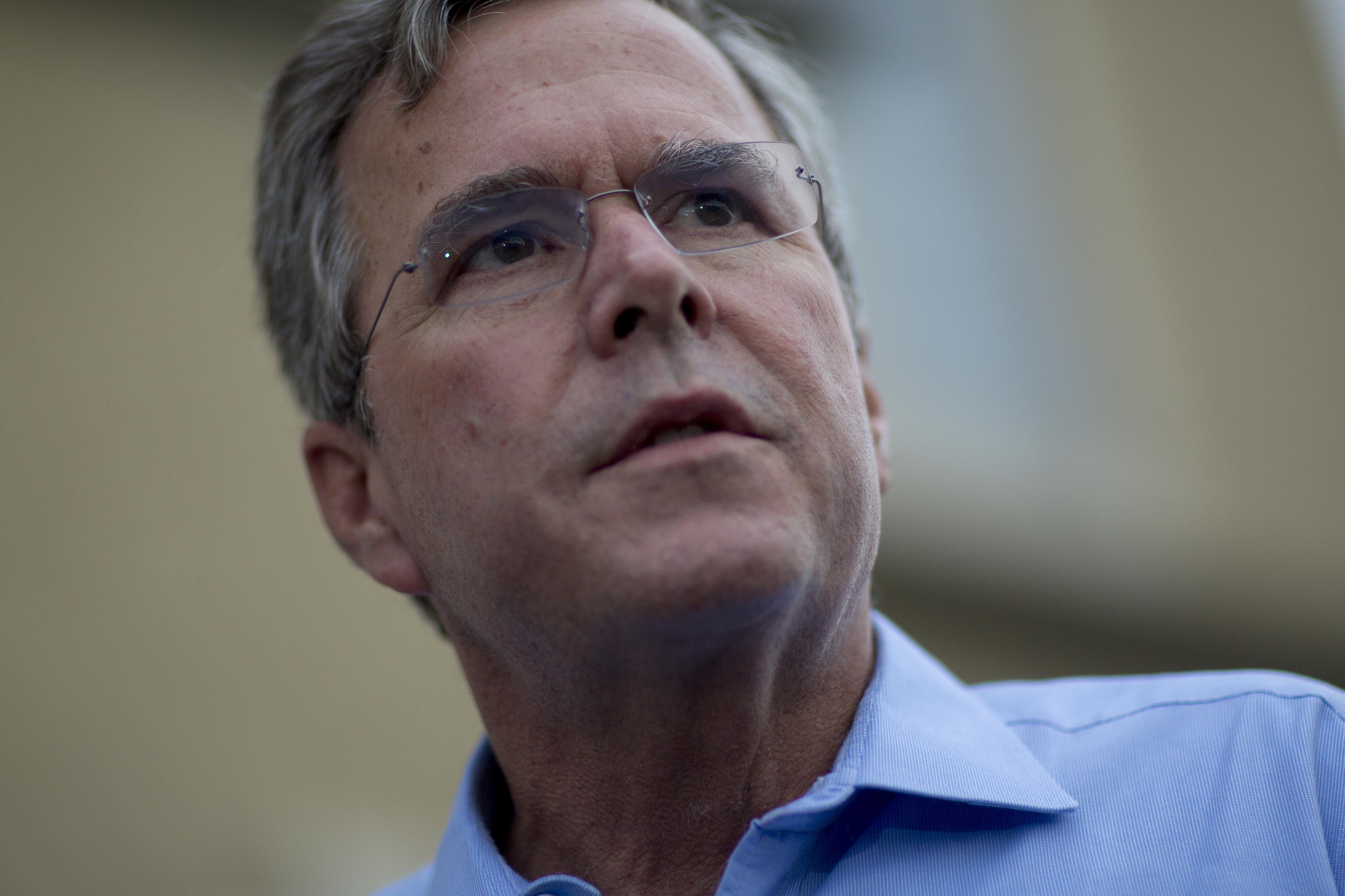 Jeb Bush at the Republican Party of Polk County annual Summer Sizzle in Ankeny, Iowa on Aug. 13, 2015.