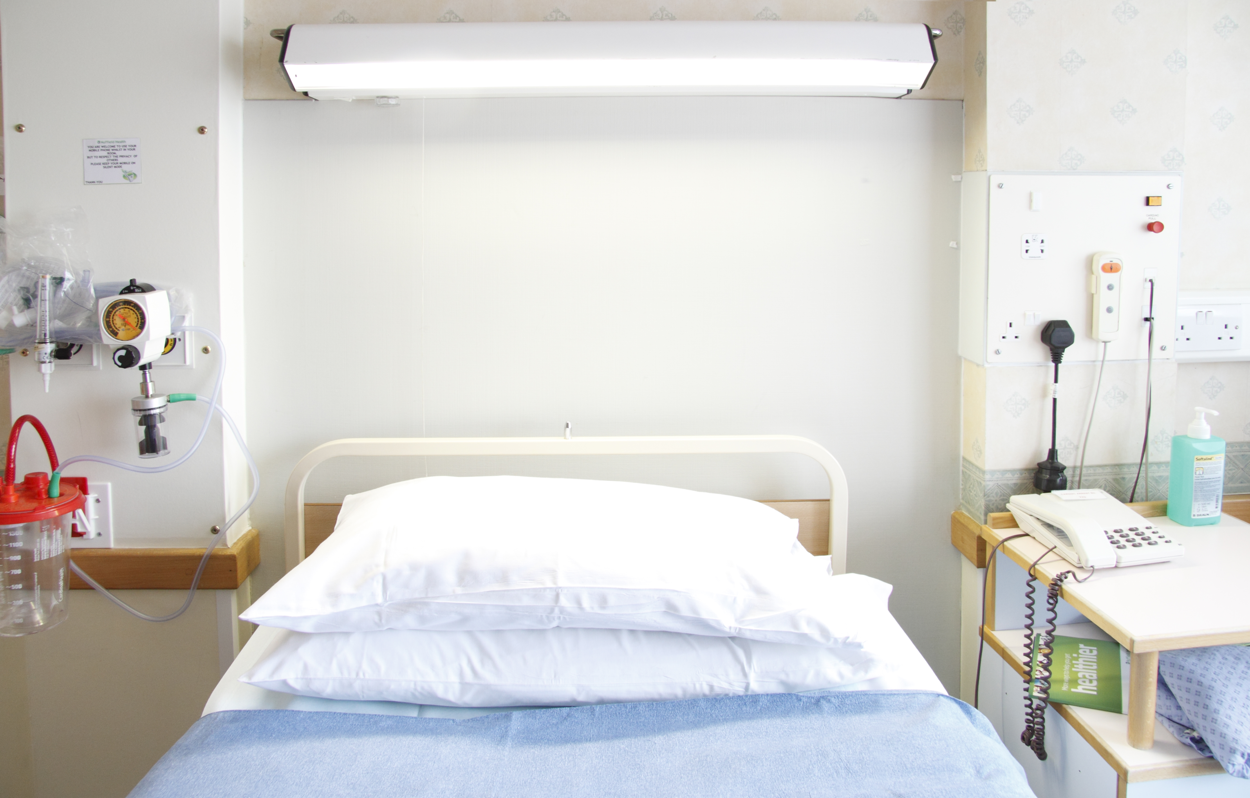 hospital room and bed