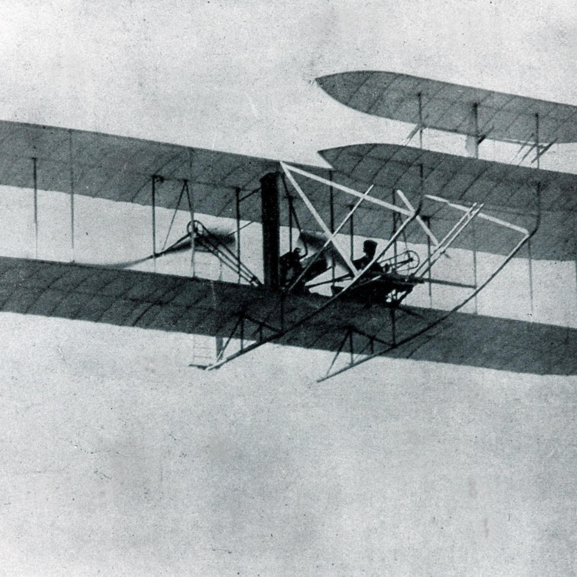 Wilbur and Orville Wright flying