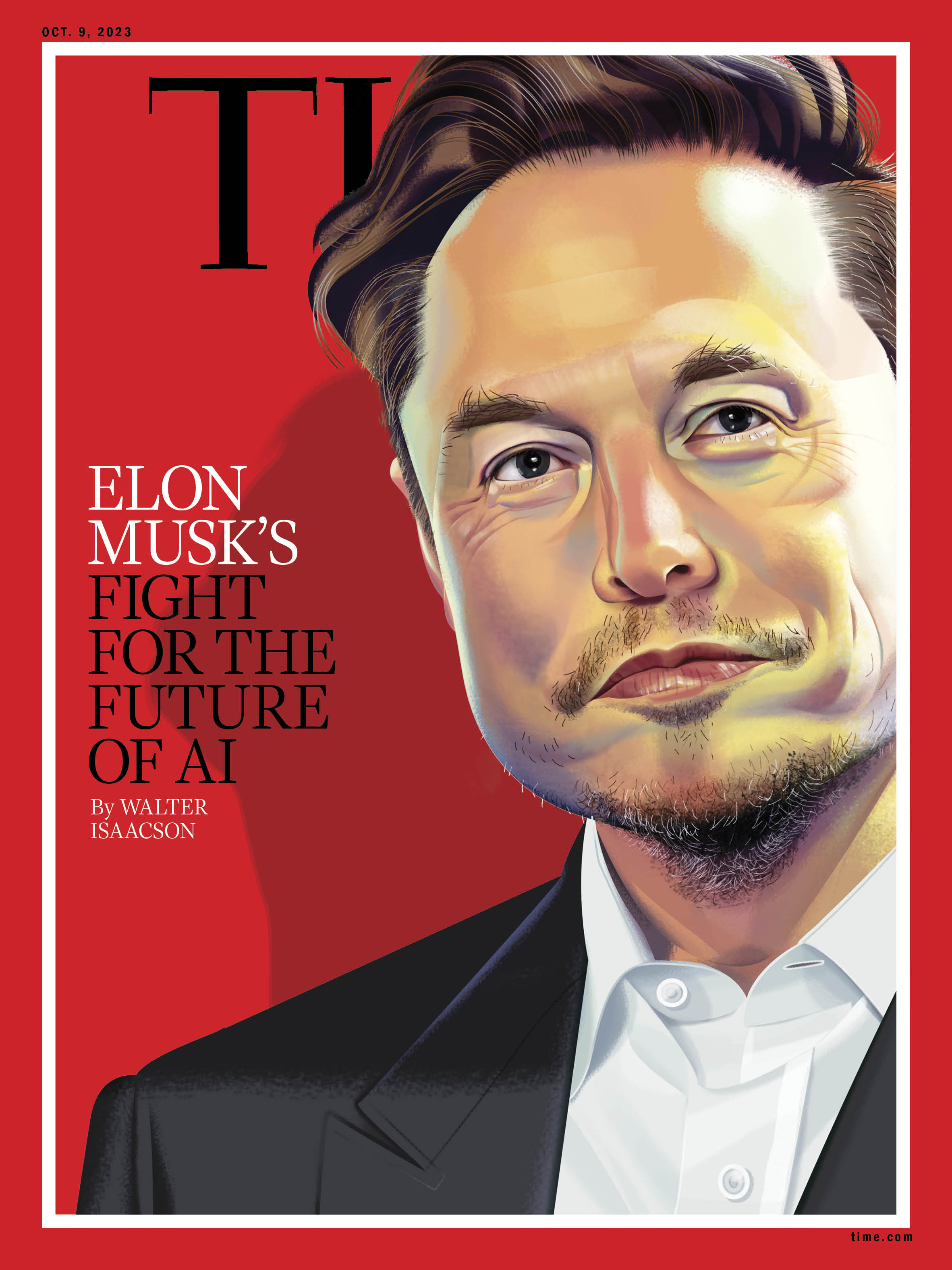 Elon Musk Fight for AI Time Magazine Cover