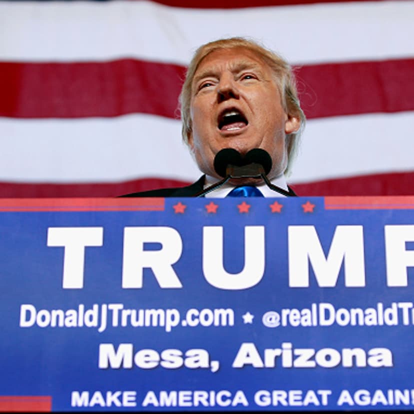 Republican Presidential Candidate Donald Trump Holds Rally In Mesa, Arizona