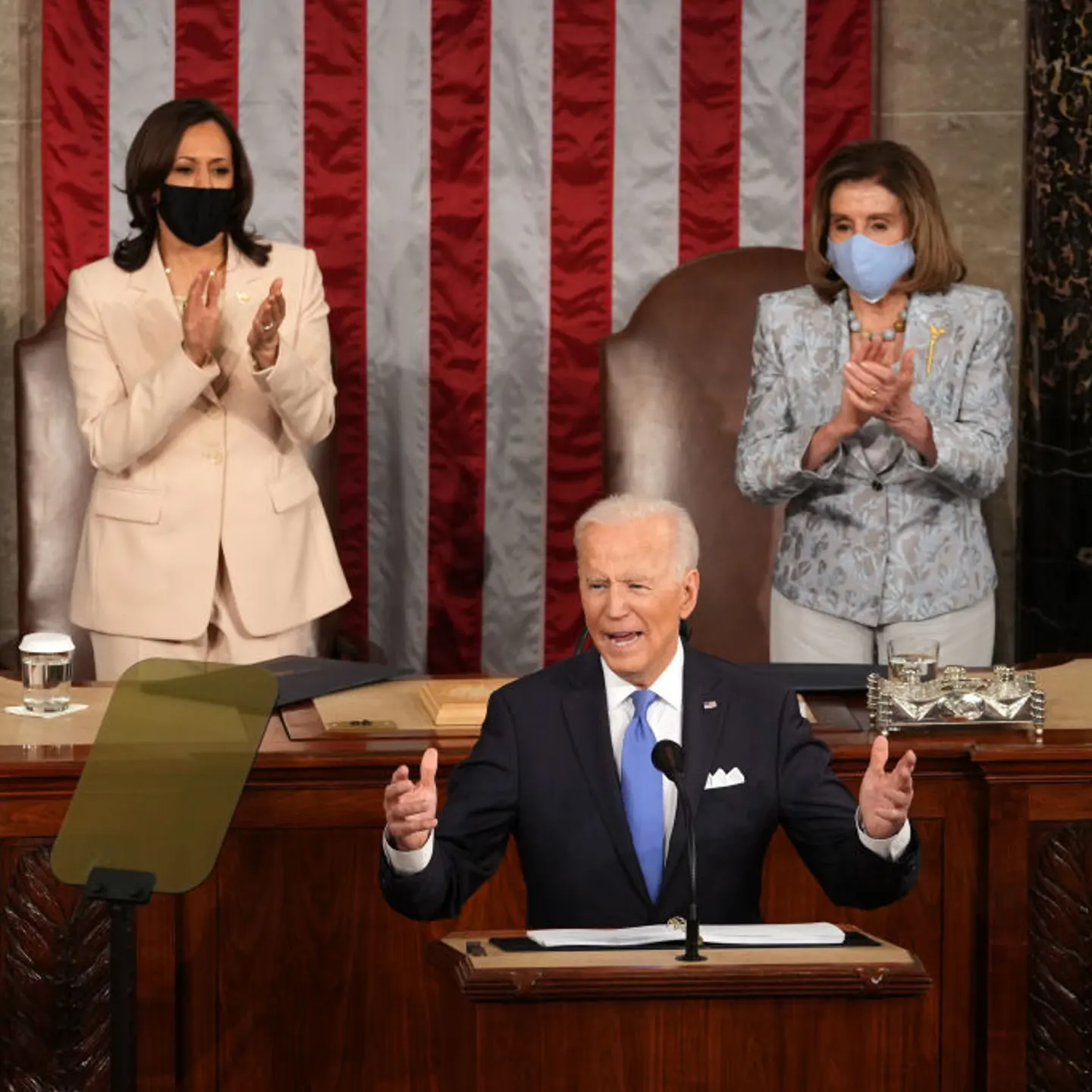 U.S. President Joe Biden speaks during a joint session of Congress at the U.S. Capitol in Washington, D.C., U.S., on Wednesday, April 28, 2021.