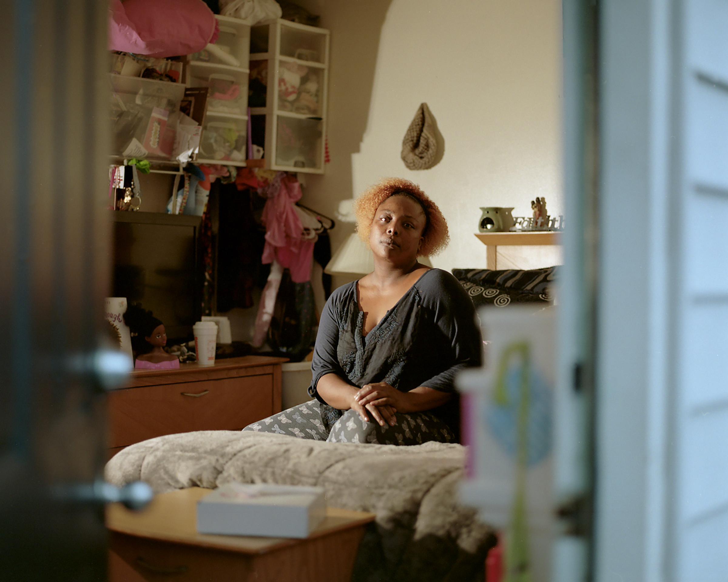 Shanna Lee, 33, has been living in this Charlotte hotel room since November.