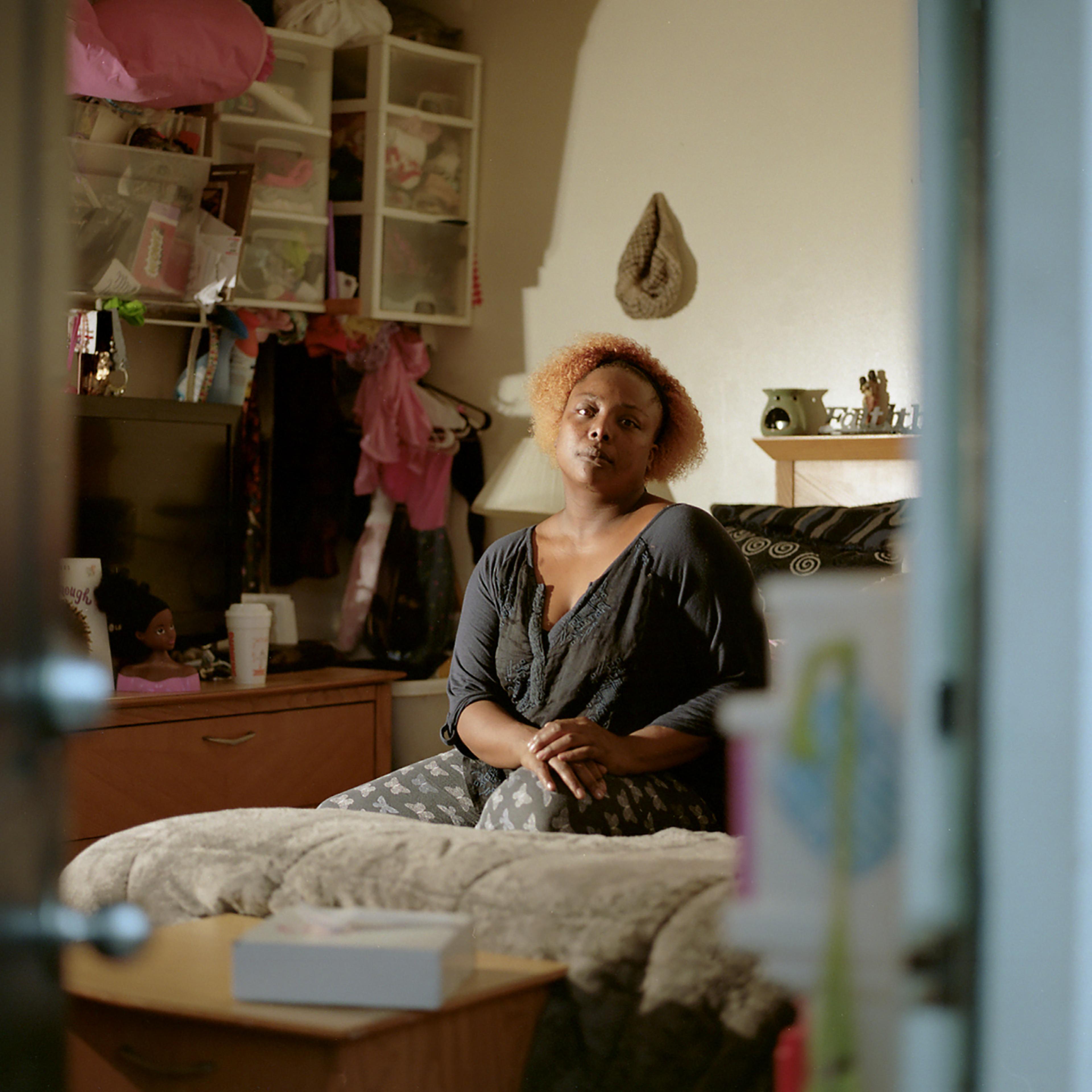 Shanna Lee, 33, has been living in this Charlotte hotel room since November.