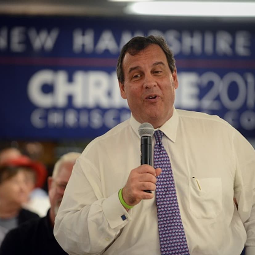 New Jersey Gov. Chris Christie (R) holds a town hall meeting at the American Legion Dupuis Cross Post 15 July 2, 2015 in Ashland, New Hampshire.