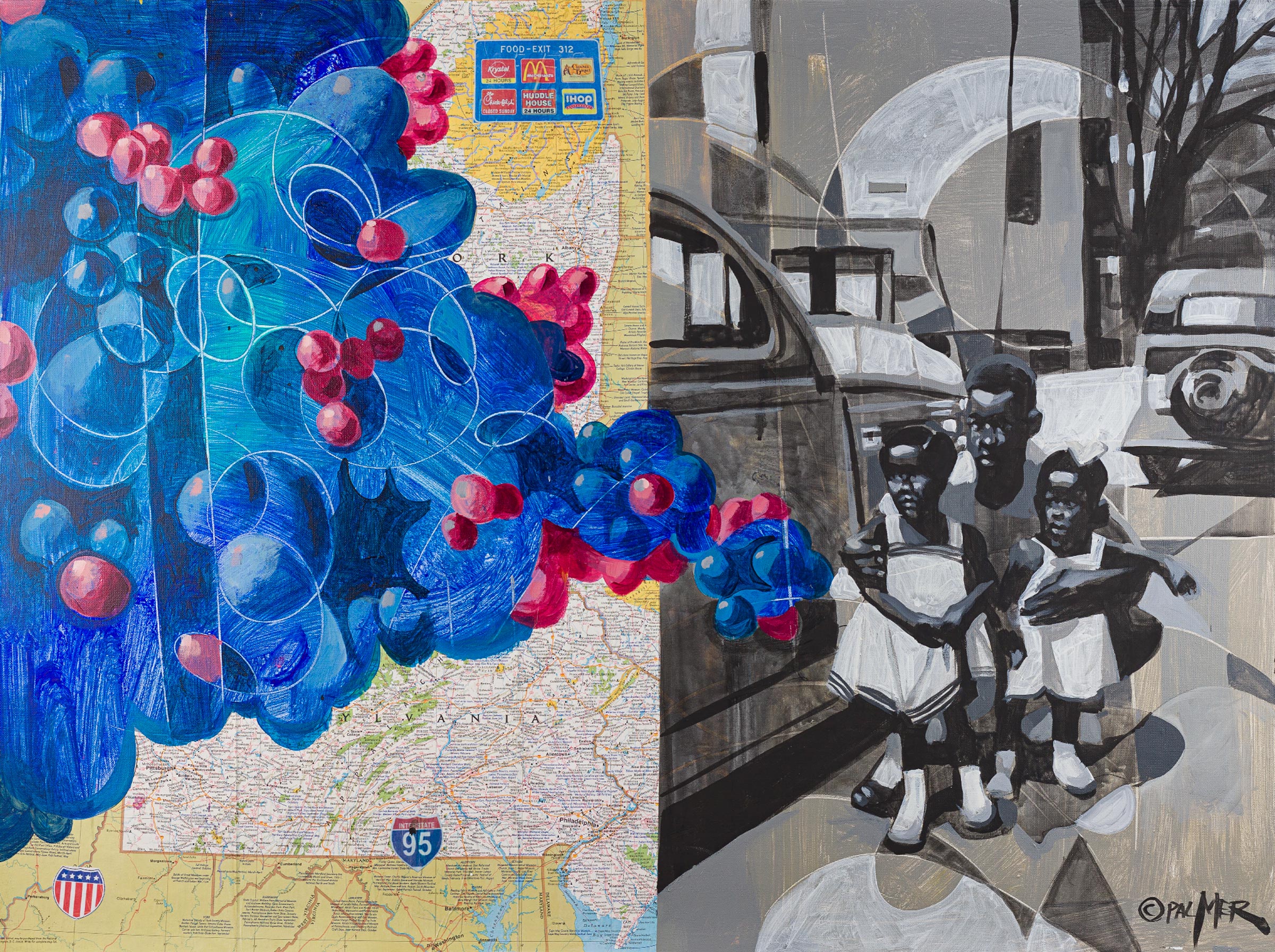 Charly Palmer, "Eminent Domain," acrylic on canvas