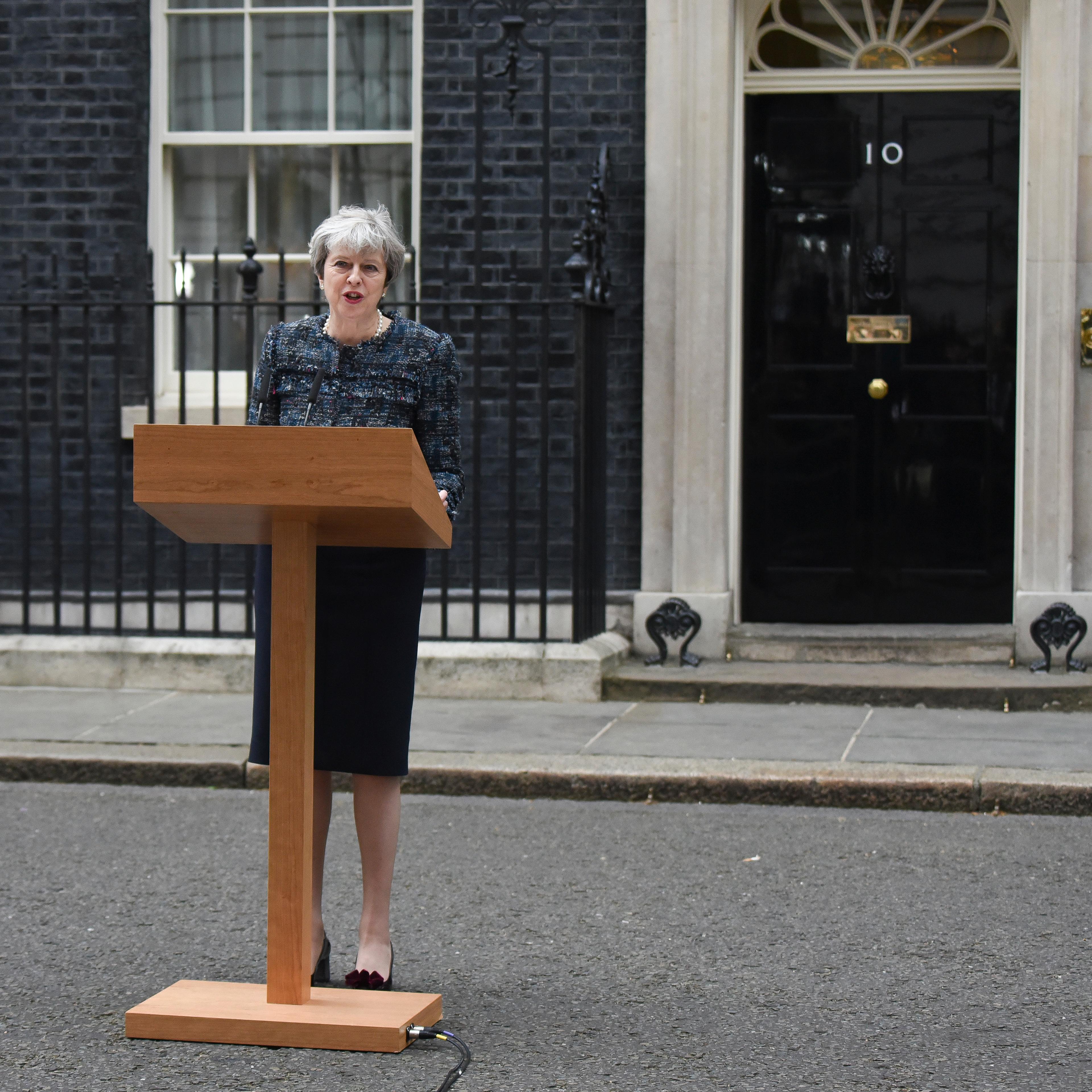 Theresa May Gives Speech At Downing Street