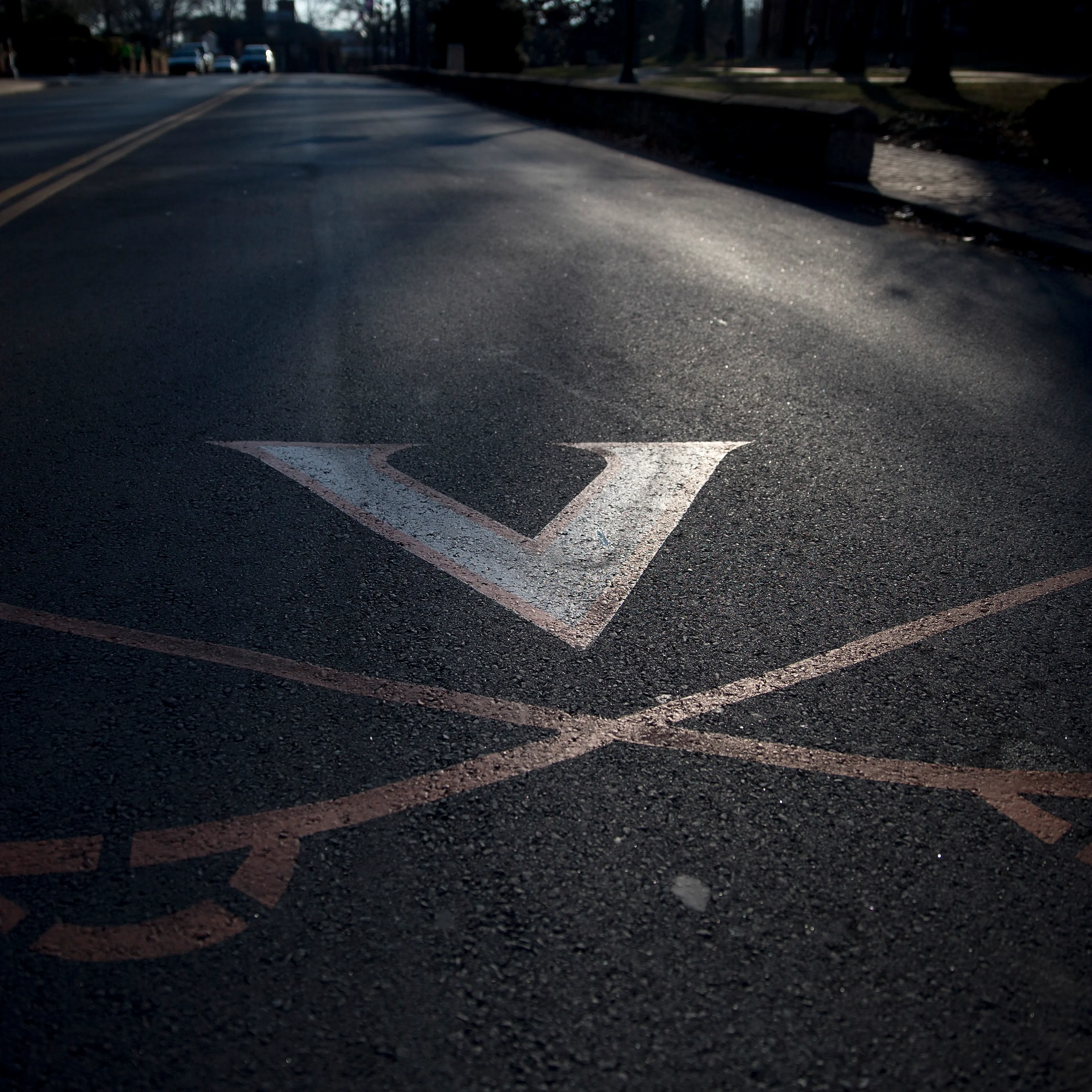 The University of Virginia (UVA) logo on University Avenue next to the UVA campus in Charlottesville, Va., on Jan. 17, 2015.