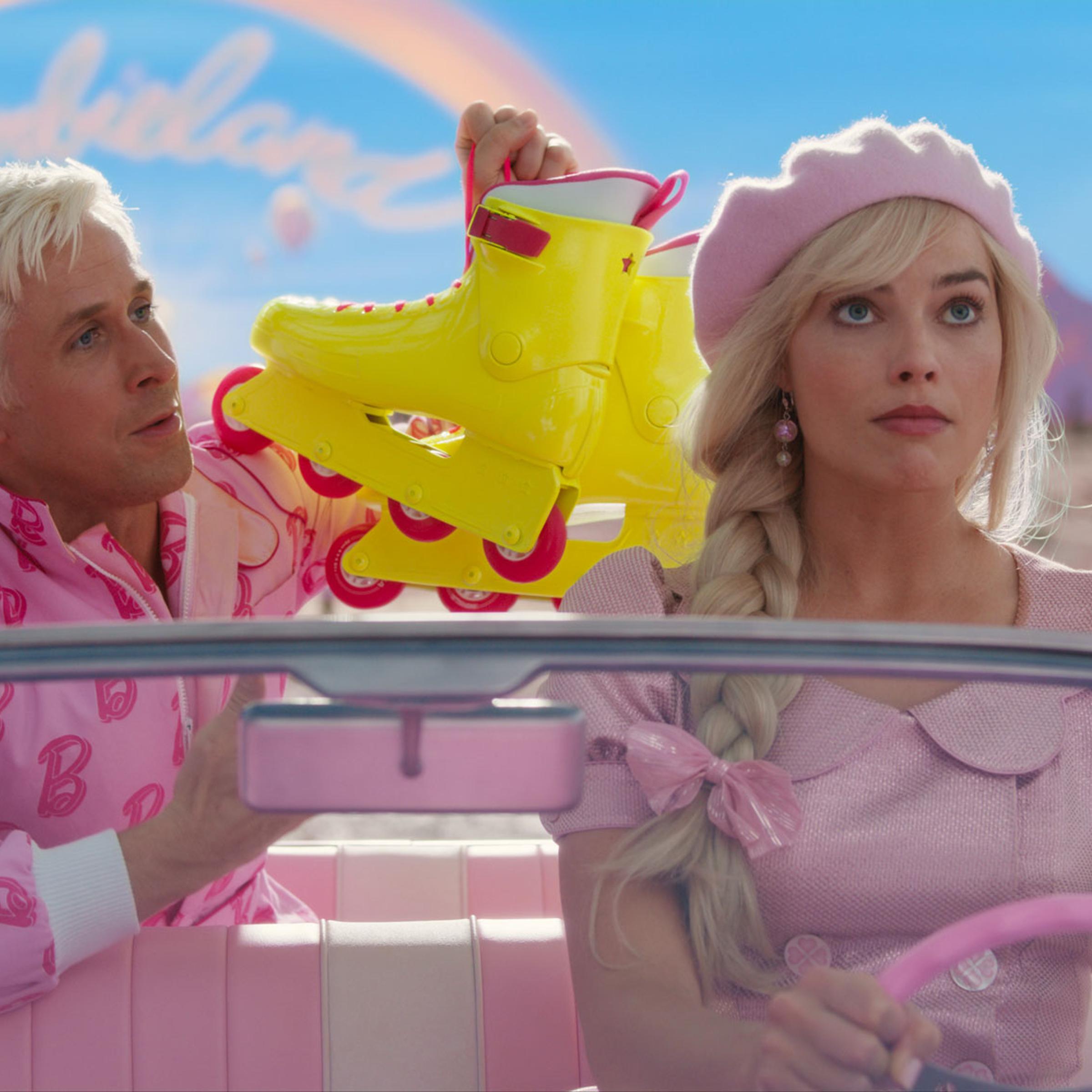 Ryan Gosling and Margot Robbie in Barbie.