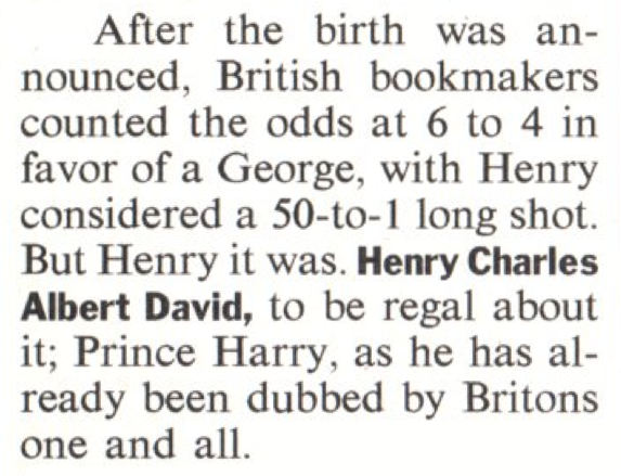 Prince Harry Announcement