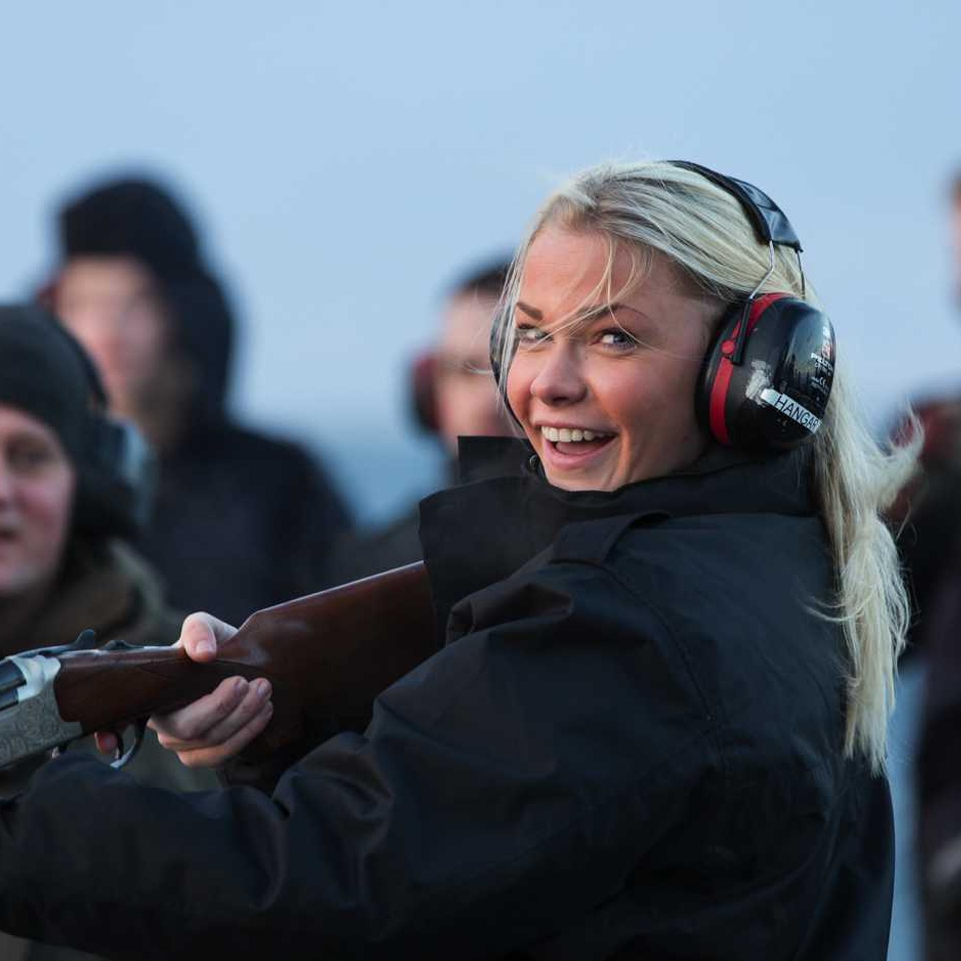 Shotgun firing on board KV Svalbard, the Norwegian Navy's largest vessel.