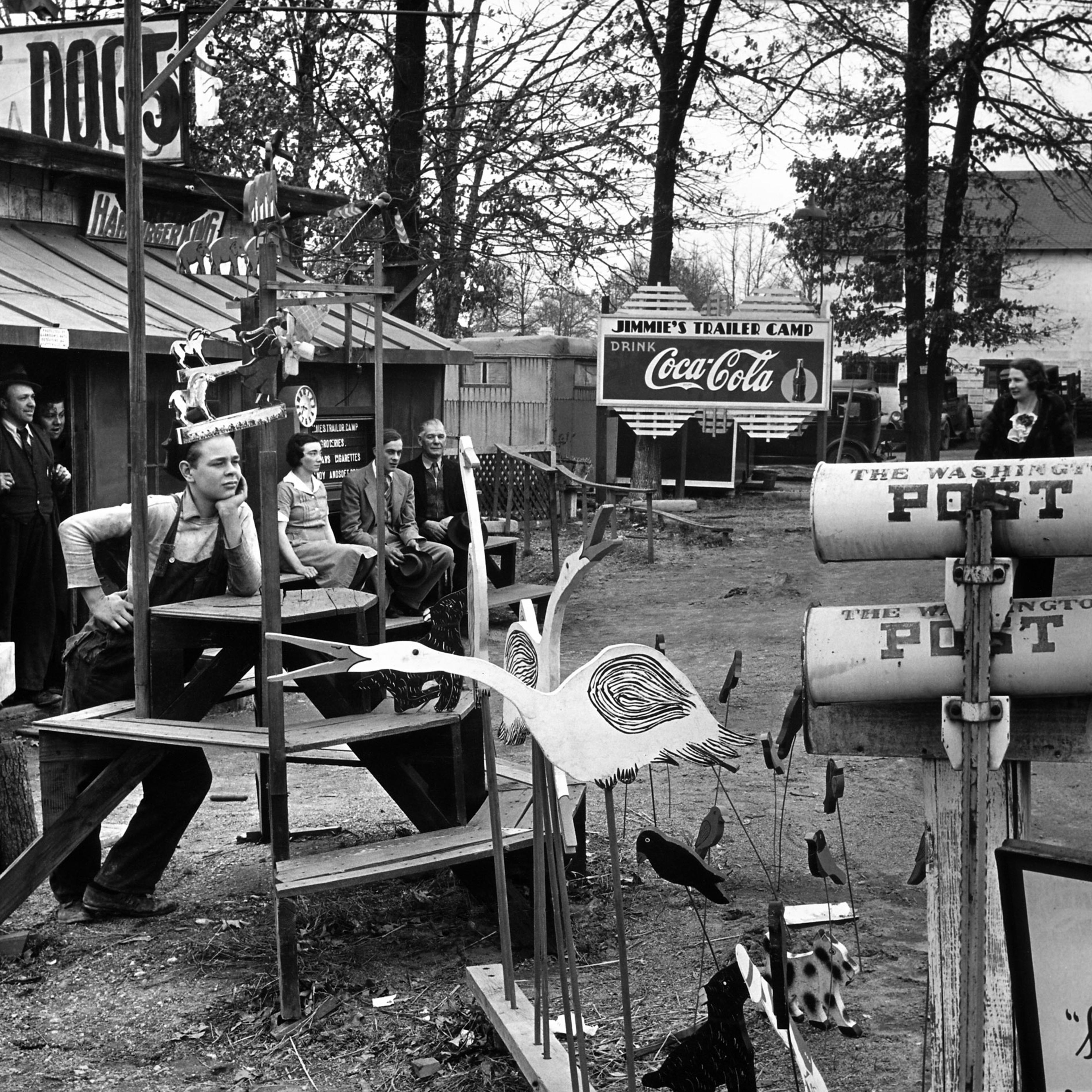 Coca-Cola is on sale at Jimmie's Trailer Camp on U.S. 1, outside Washington, D.C., in 1938.