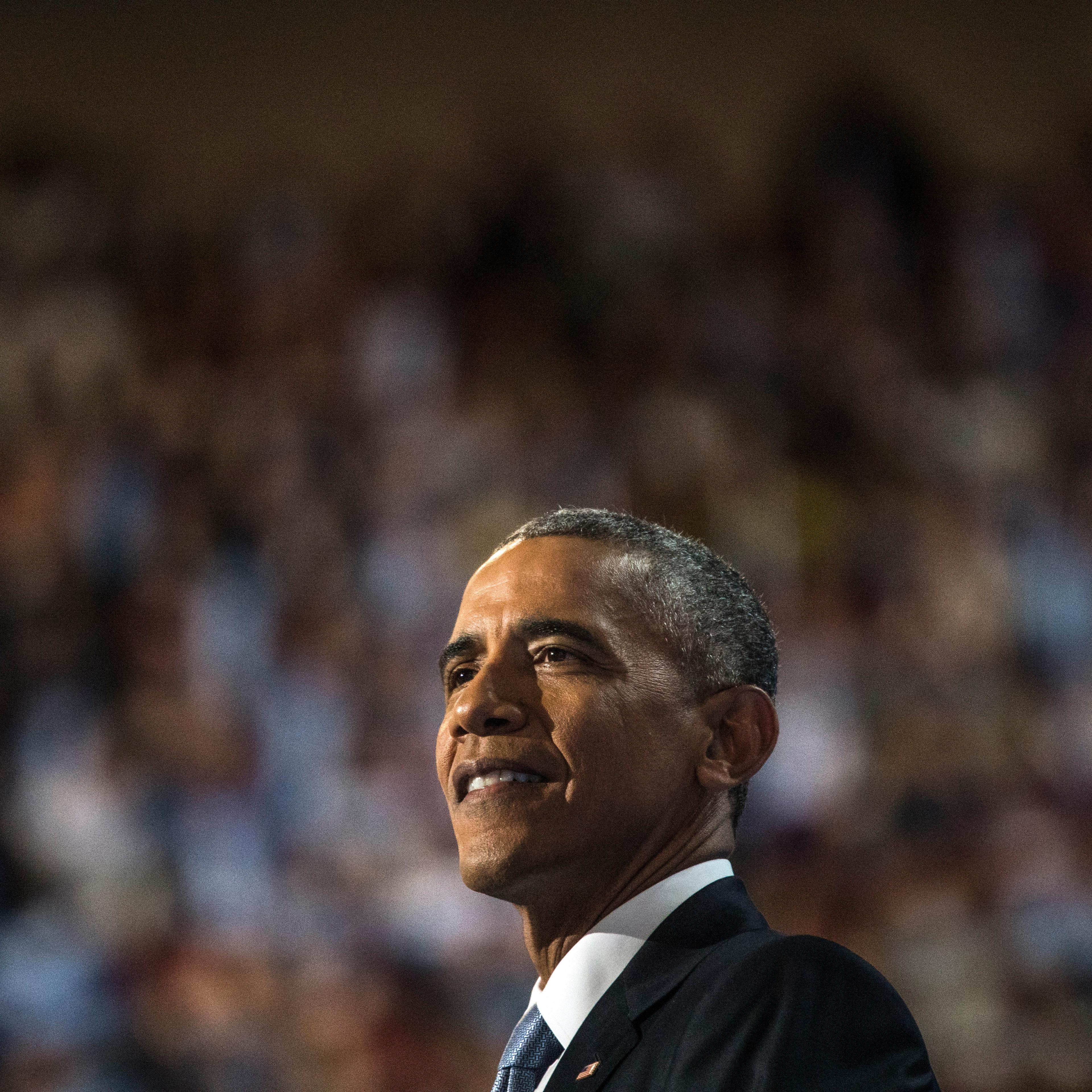 President Barack Obama speaks at the Democratic National Convention in Philadelphia on July 27, 2016.