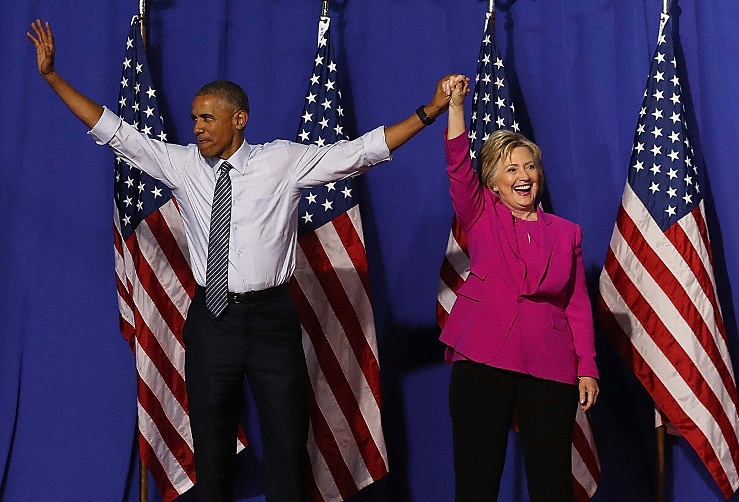 President Obama Campaigns With Hillary Clinton In Charlotte