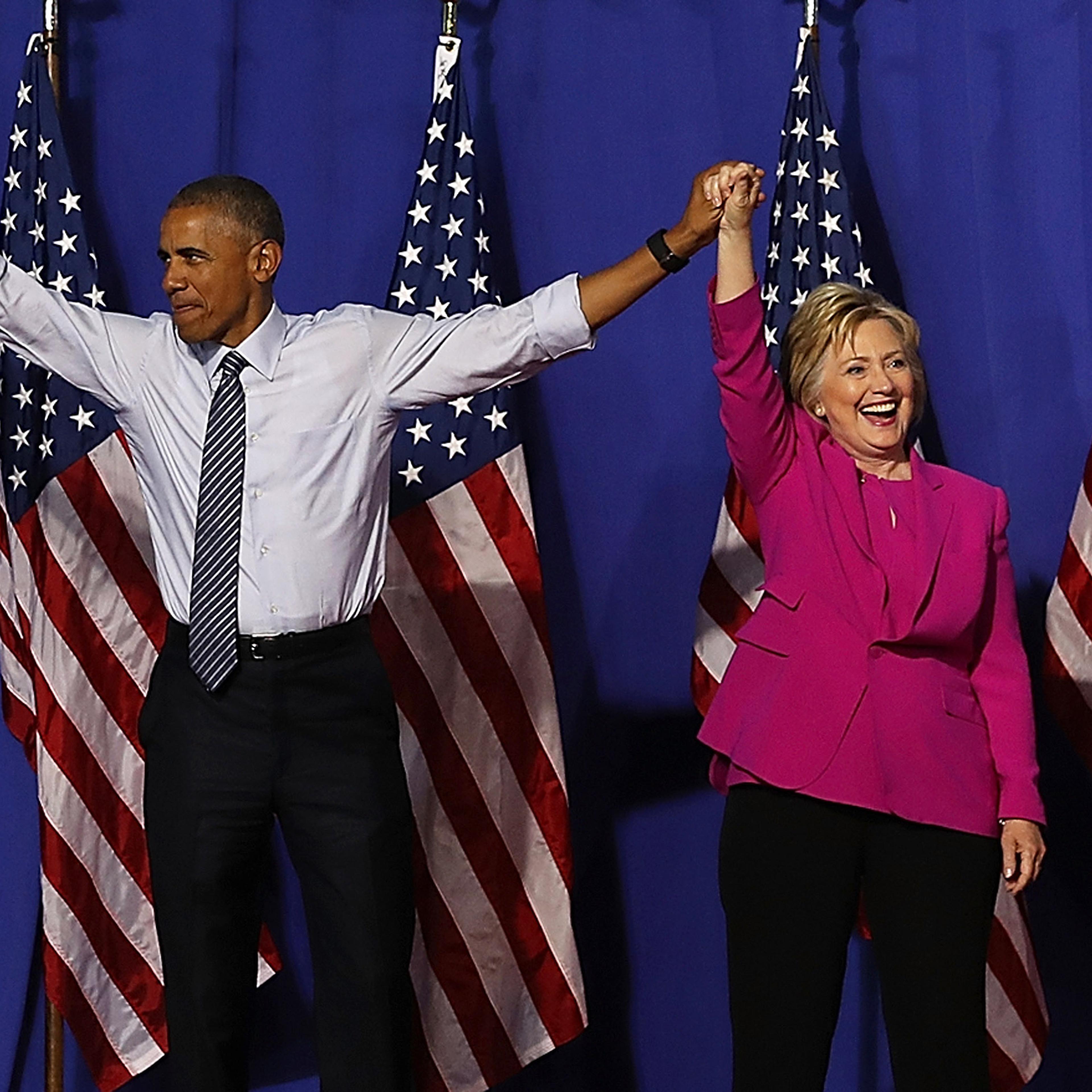 President Obama Campaigns With Hillary Clinton In Charlotte