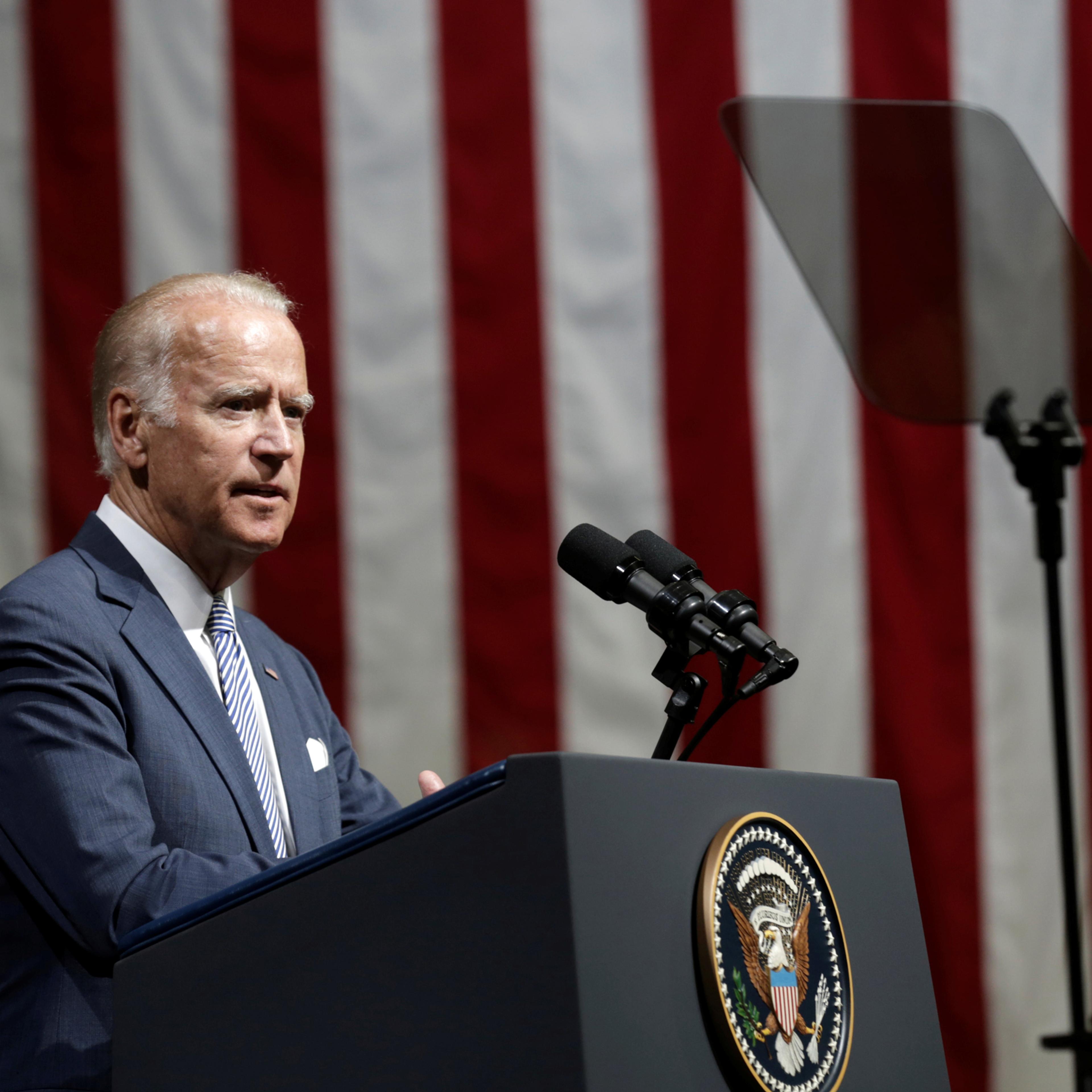 U.S. Vice PU.S. Vice President Joe Biden delivers a speech in Riga, Latvia, August 23, 2016. REUTERS/Ints Kalnins - RTX2MQ12resident Joe Biden delivers a speech in Riga