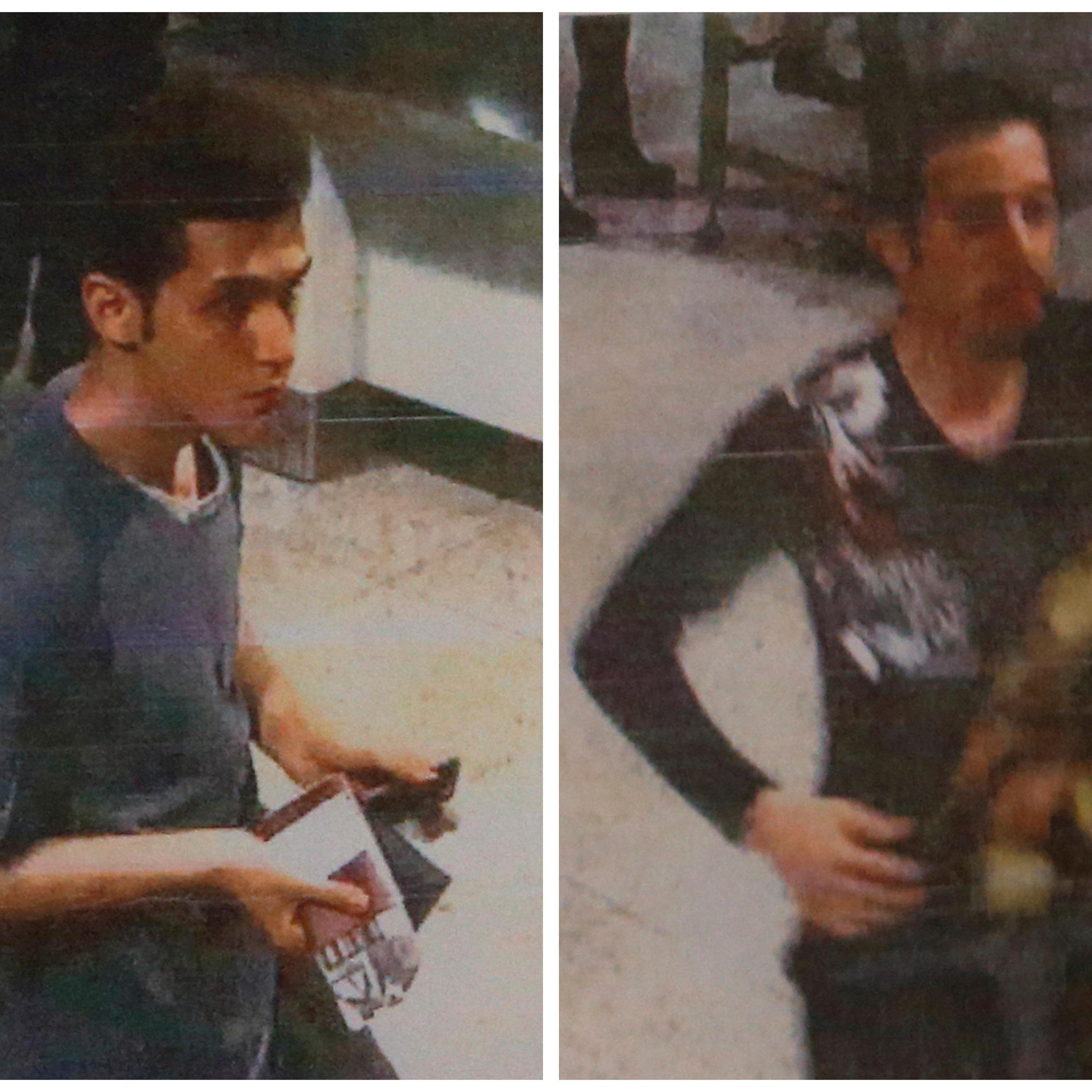 From left: 19-year-old Iranian Pouria Nour Mohammad Mehrdad and a man of unknown identity, two men whom police said were travelling on stolen passports onboard the missing Malaysia Airlines MH370 plane, taken before their departure at Kuala Lumpur Intern