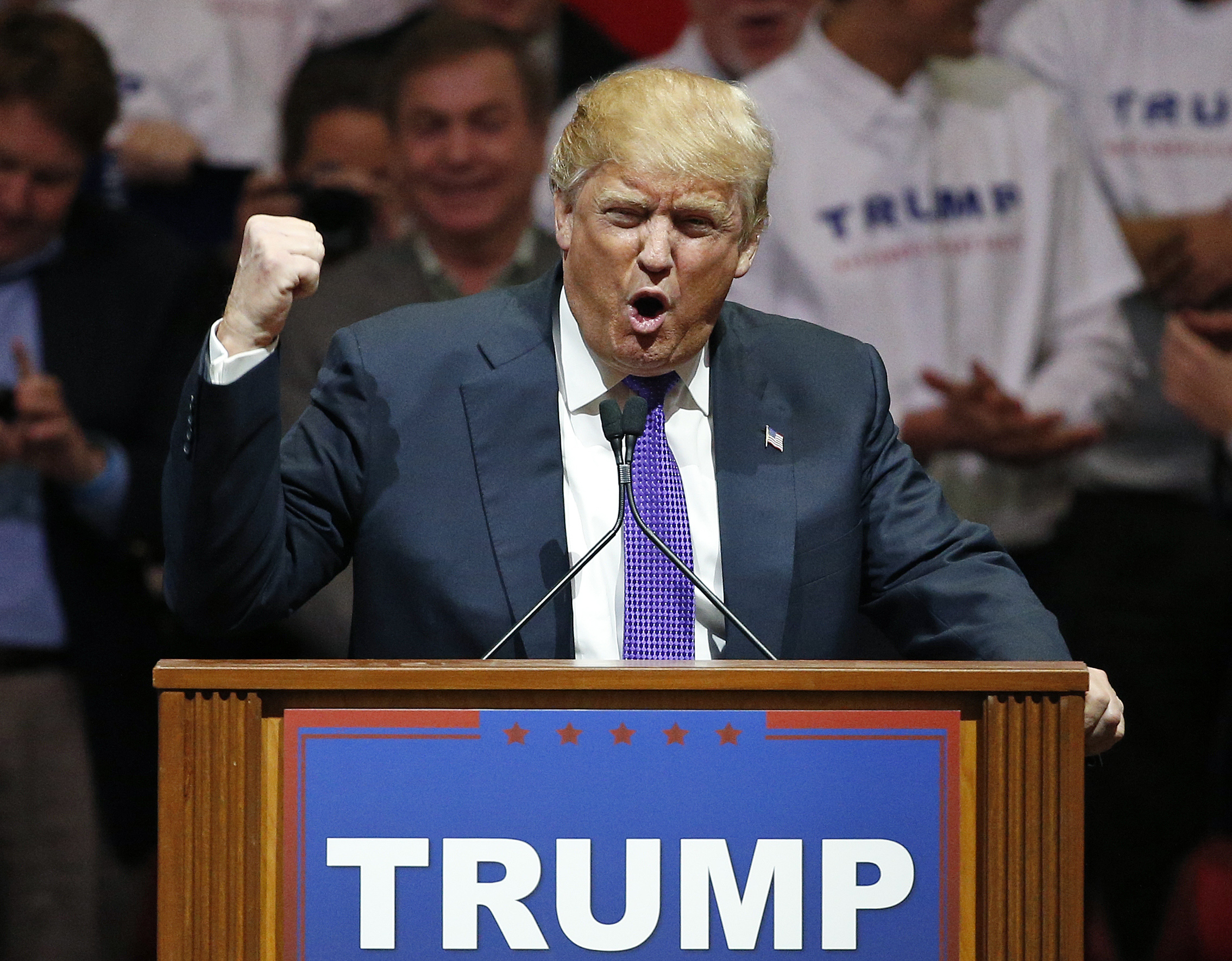 Donald Trump speaks at a campaign rally on Feb. 22, 2016 in Las Vegas.