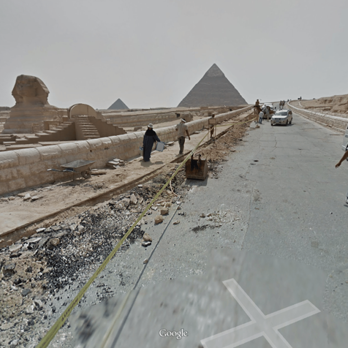 The Great Sphinx and the Pyramids of Giza.