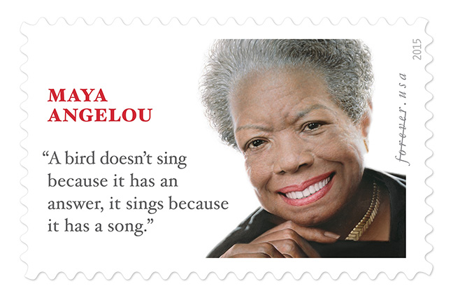 The Maya Angelou Forever Stamp, designed by Ethel Kessler 
