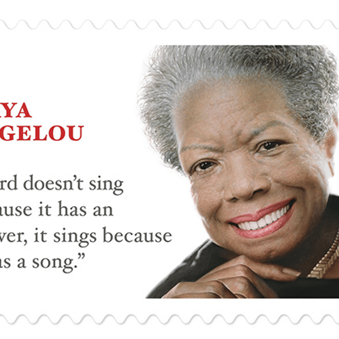 The Maya Angelou Forever Stamp, designed by Ethel Kessler