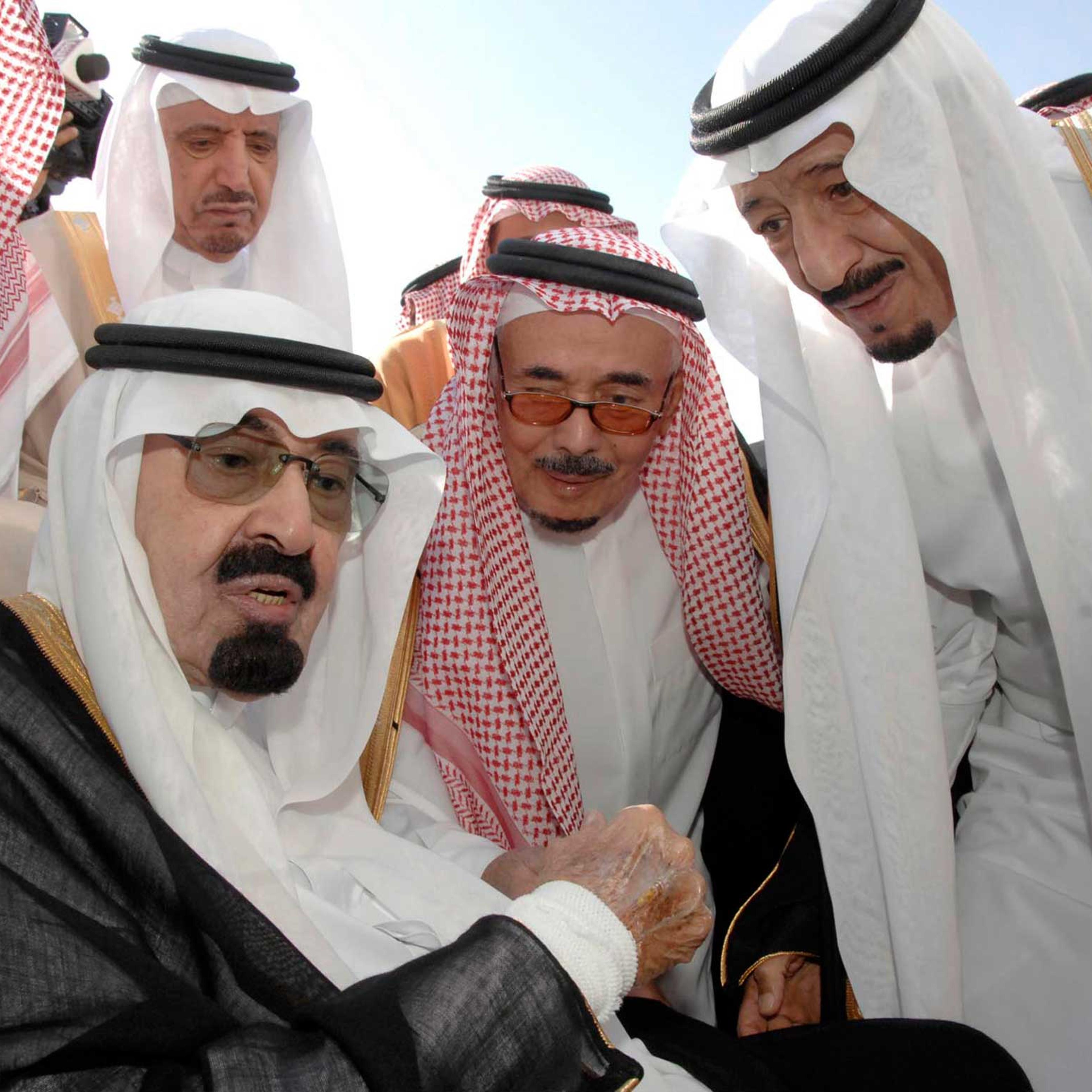 King Abdullah, left, with then-Crown Prince Salman, right, in 2010.