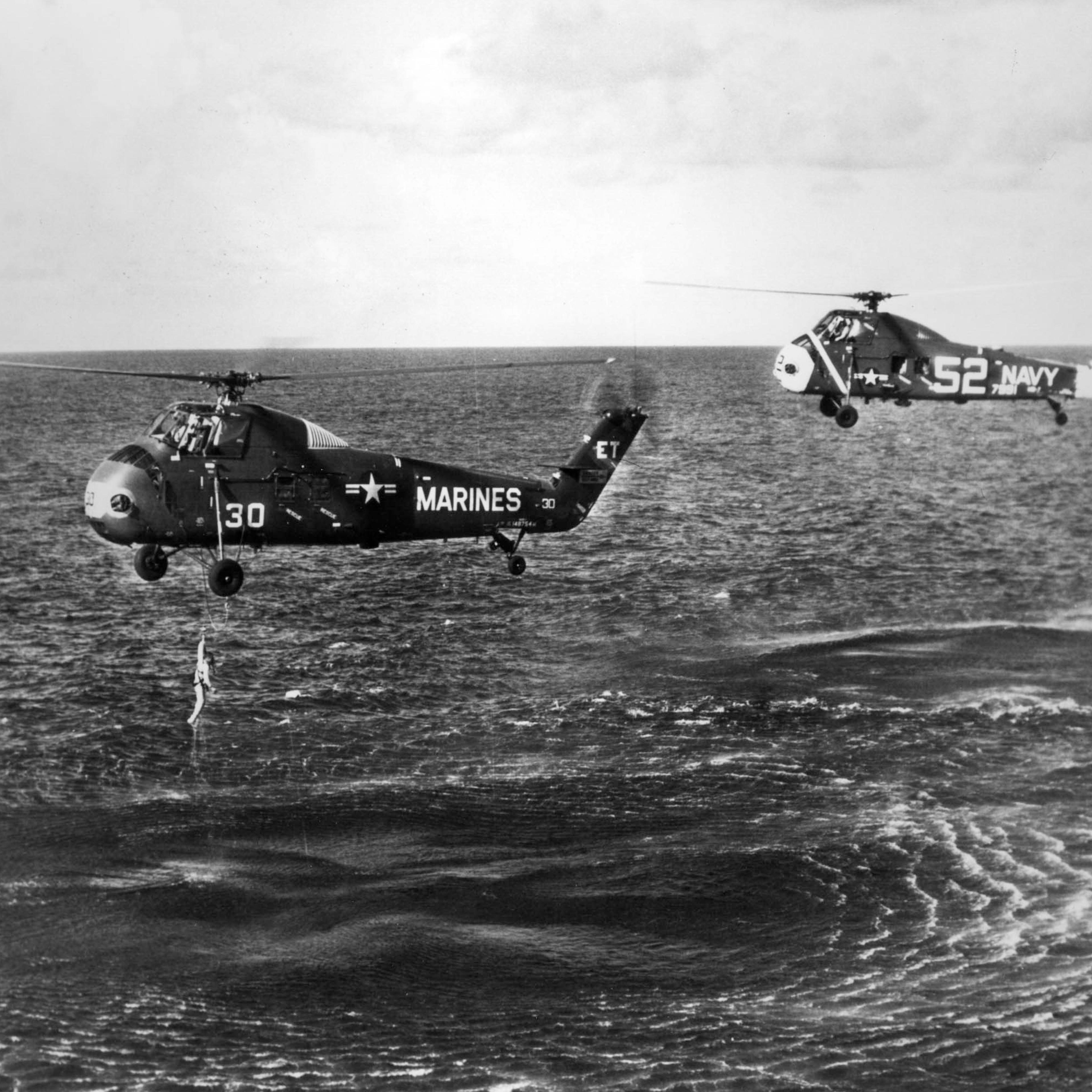 July 21, 1961, Worldwide Mercury Astronaut Virgil 'Gus' Grissom Is Pulled From The Ocean. His Spce Capsule 'Liberty Bell 7' Sank After He Opened The Side Hatch.