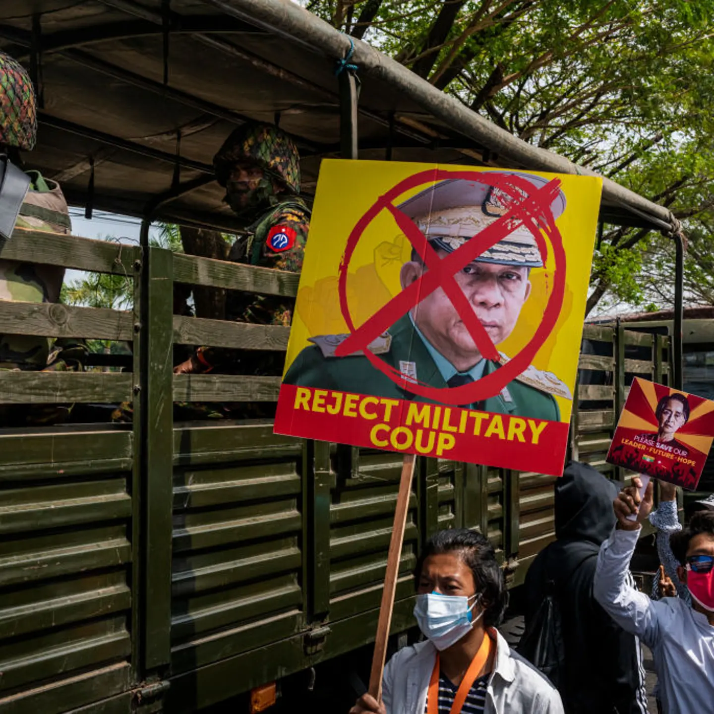 Protests Continue Despite Military Vehicles Presence