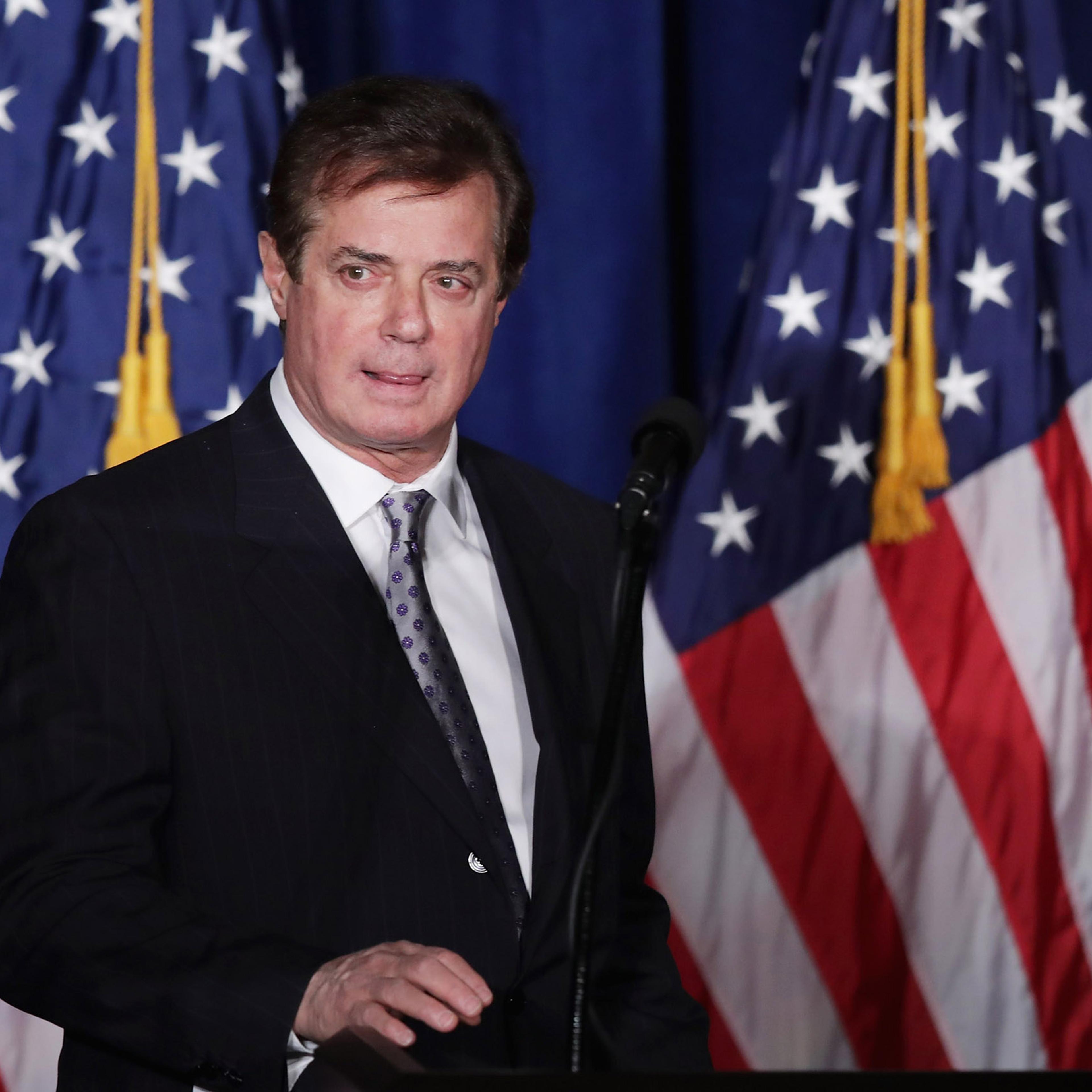 Paul Manafort before a Trump speech at the Mayflower Hotel in Washington, D.C., April 27, 2016 .