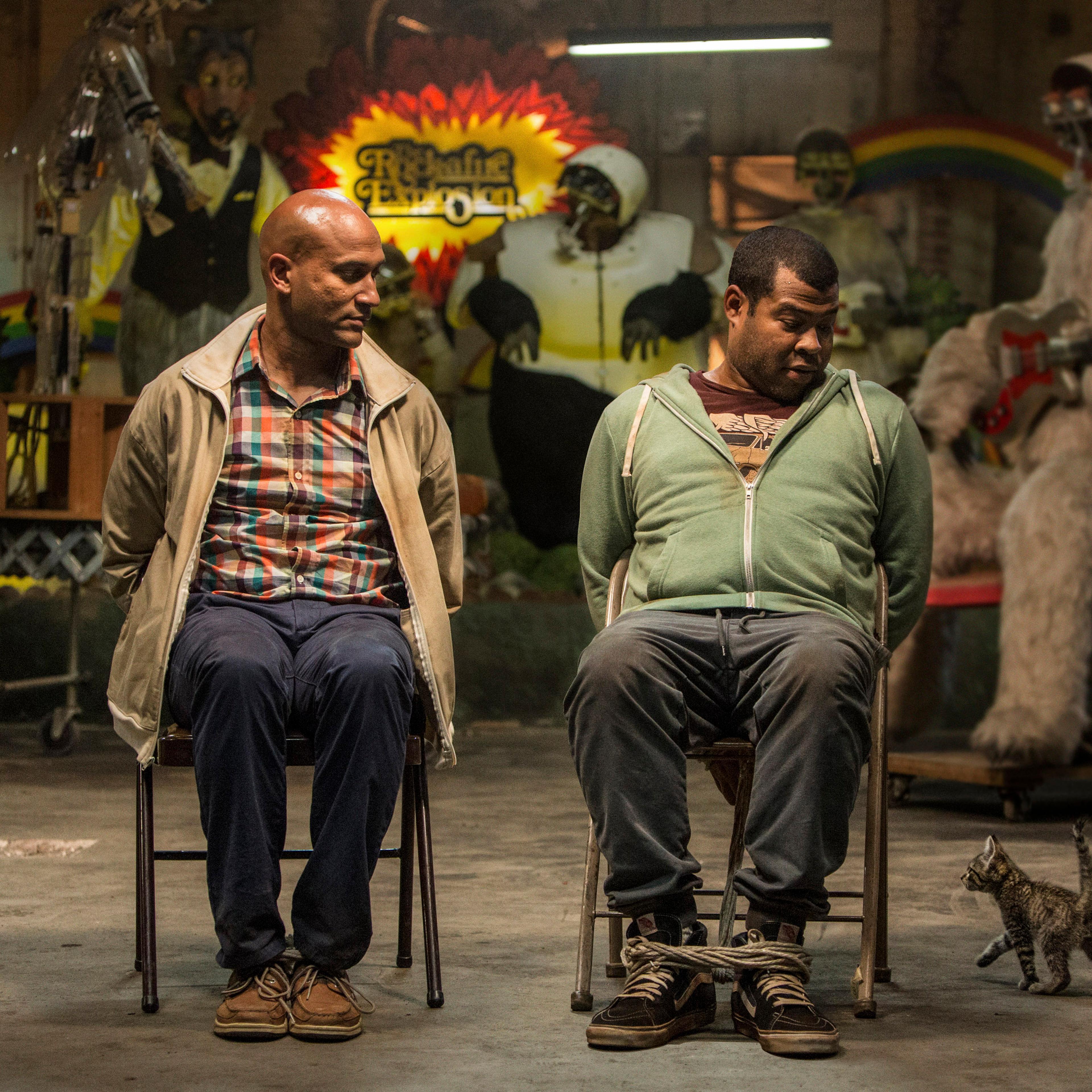 Keegan-Michael Key, left, and Jordan Peele, right, in a scene from Keanu.