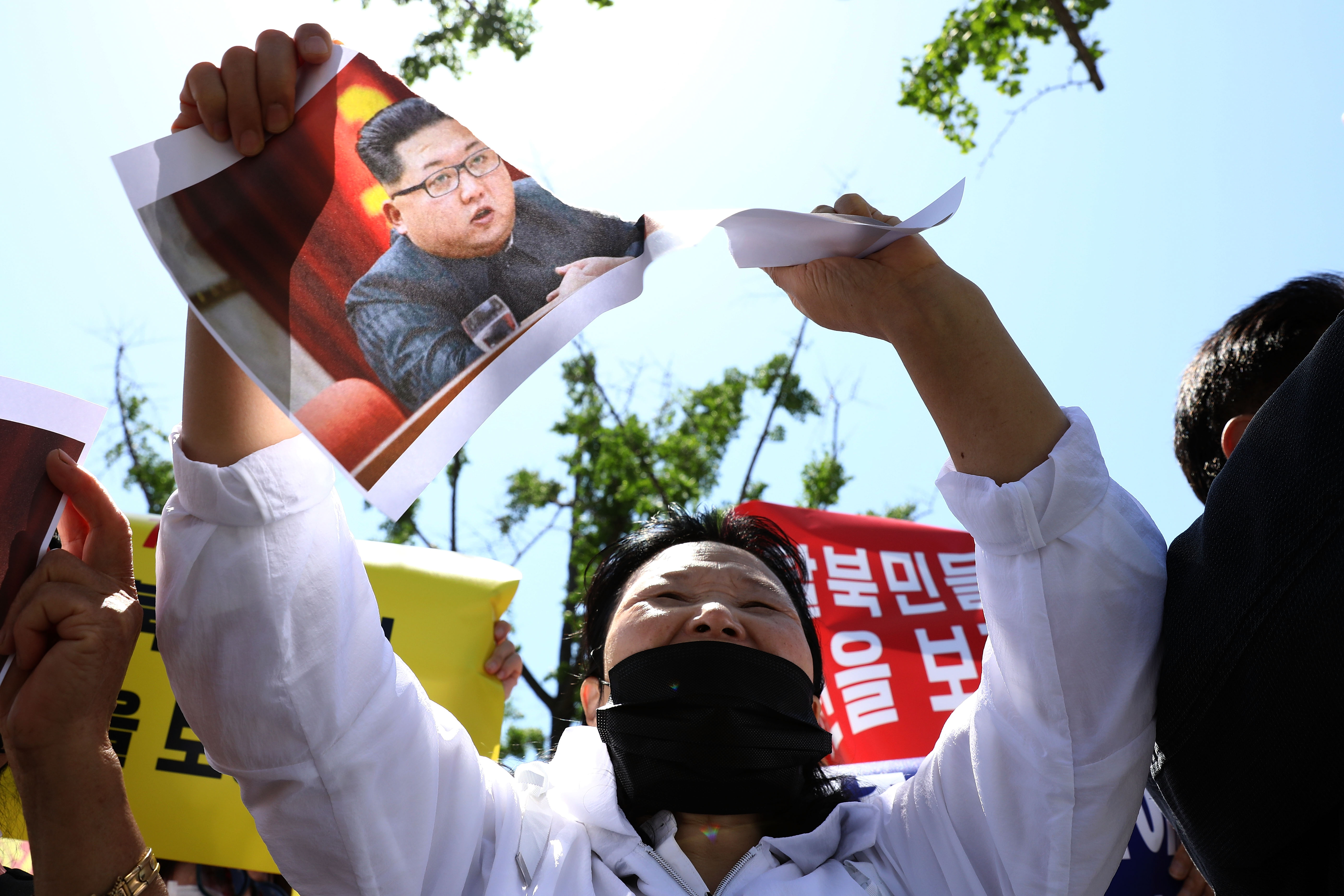 North Korean Defectors In South Rally Against North Korea And Return of Recent Defectors