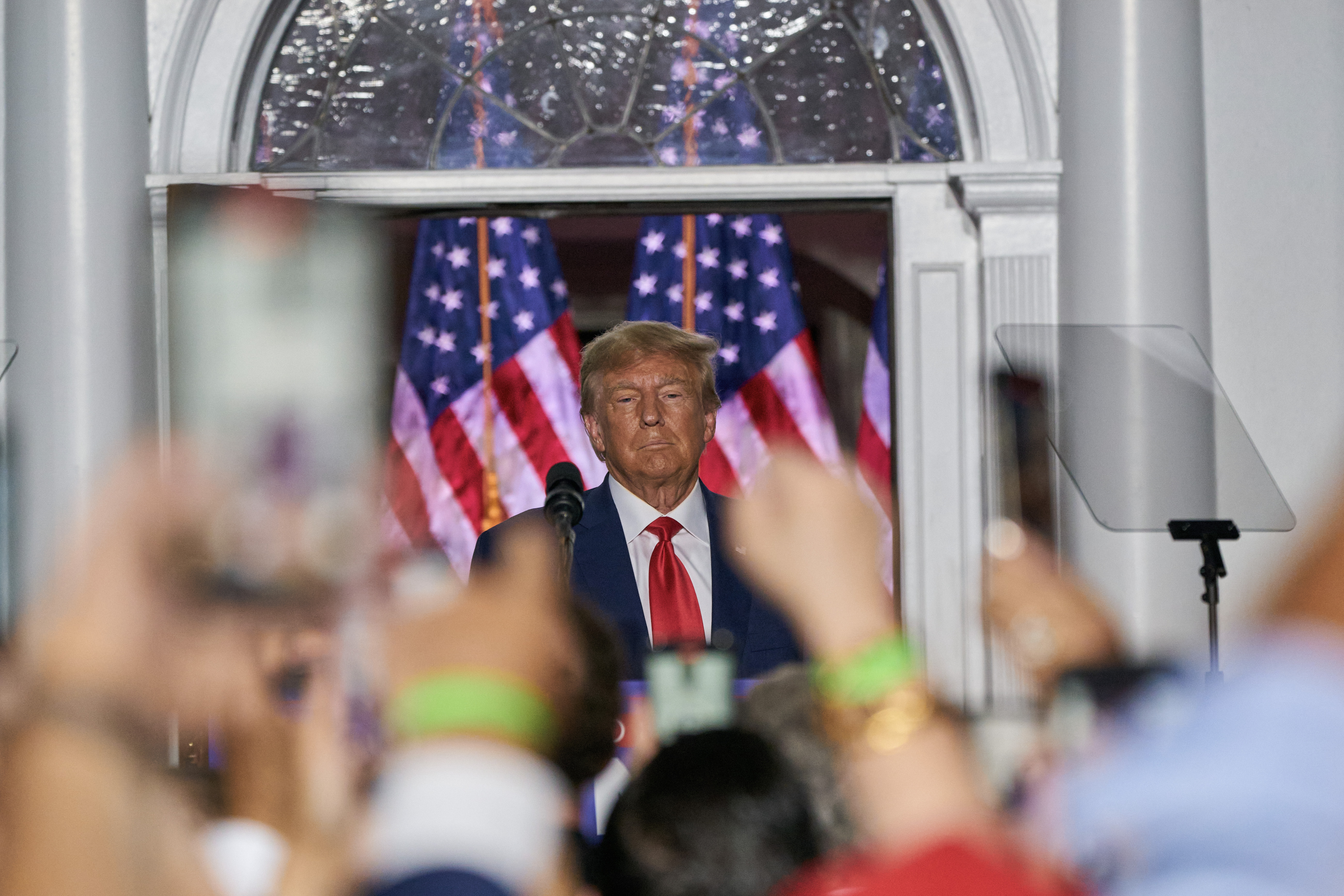 Former President Donald Trump Speaks At Trump National Golf Club Bedminster