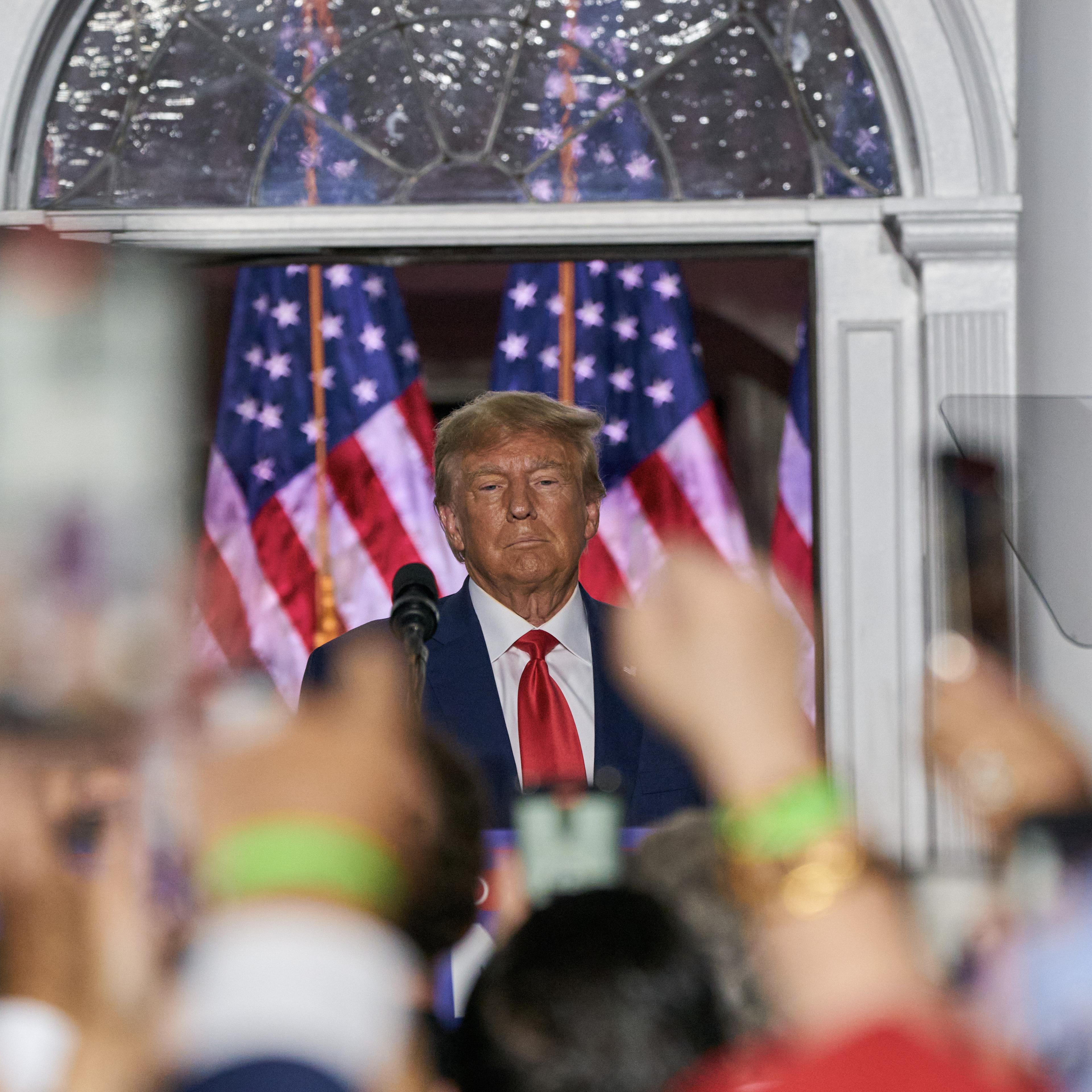 Former President Donald Trump Speaks At Trump National Golf Club Bedminster