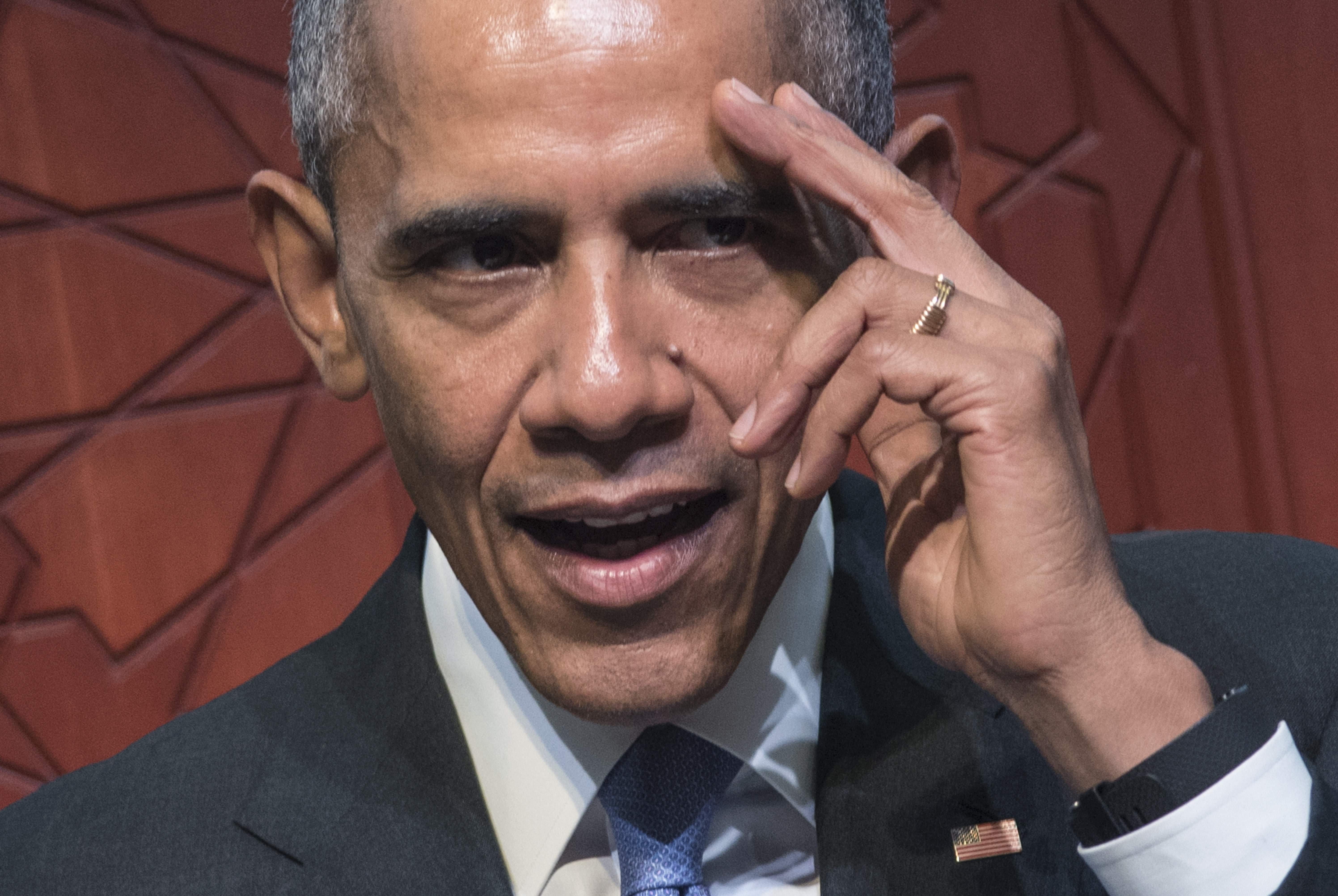 President Barack Obama speaks at the Islamic Society of Baltimore, in Windsor Mill, Maryland on Feb. 3, 2016.