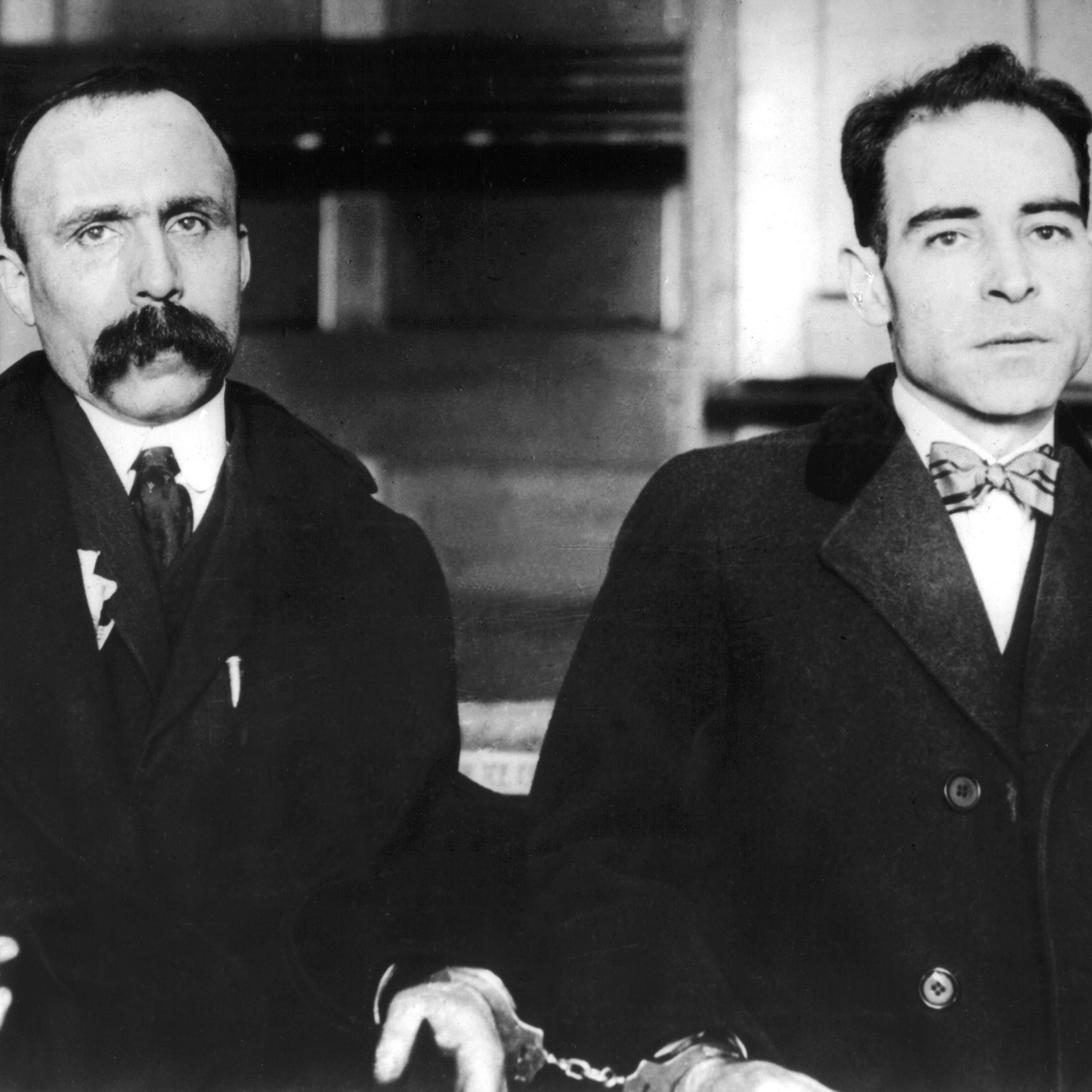 Sacco and Vanzetti after they have been arrested